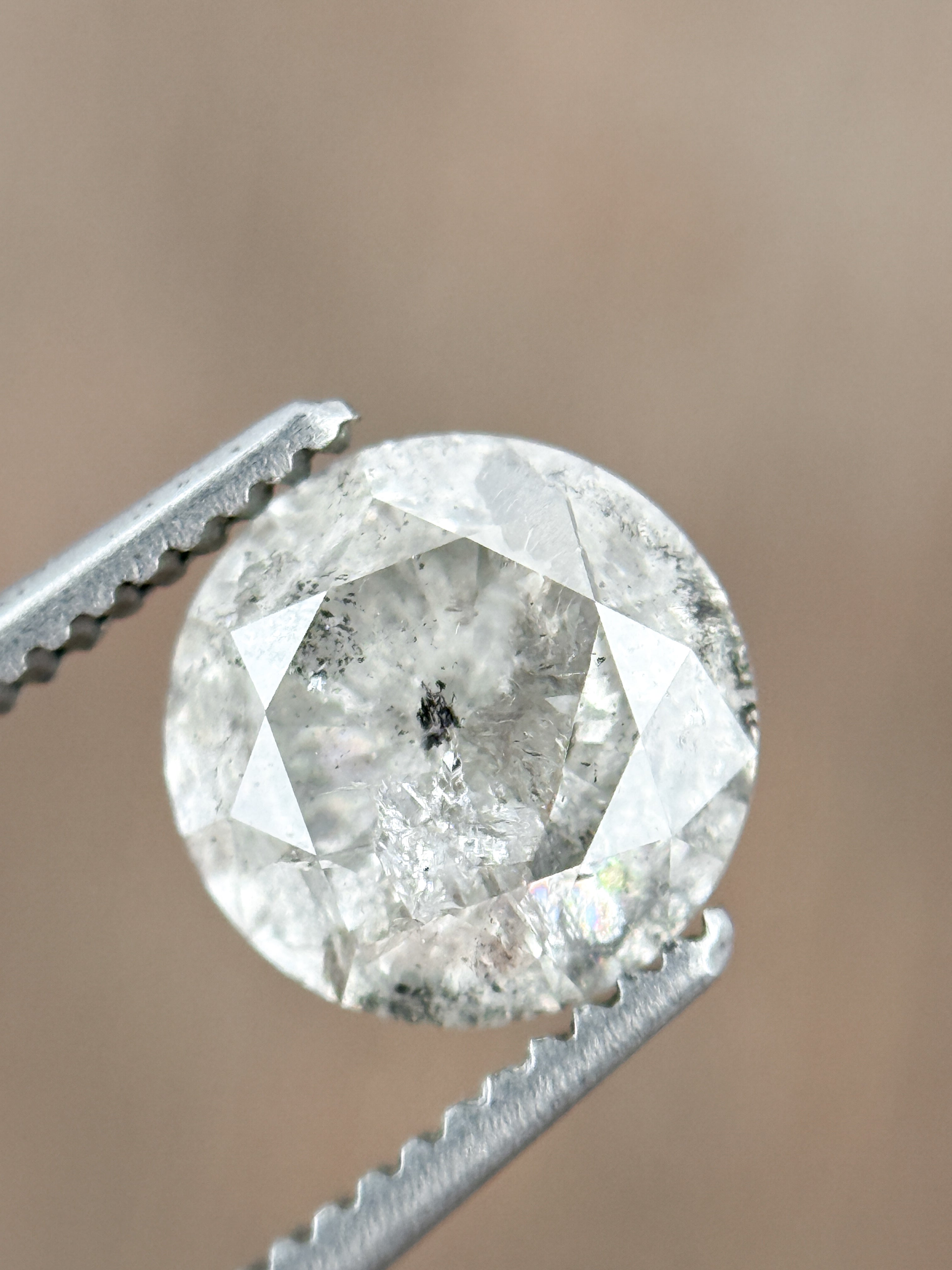 1.53 Ct Round Brilliant Cut Grey Natural Loose Diamond