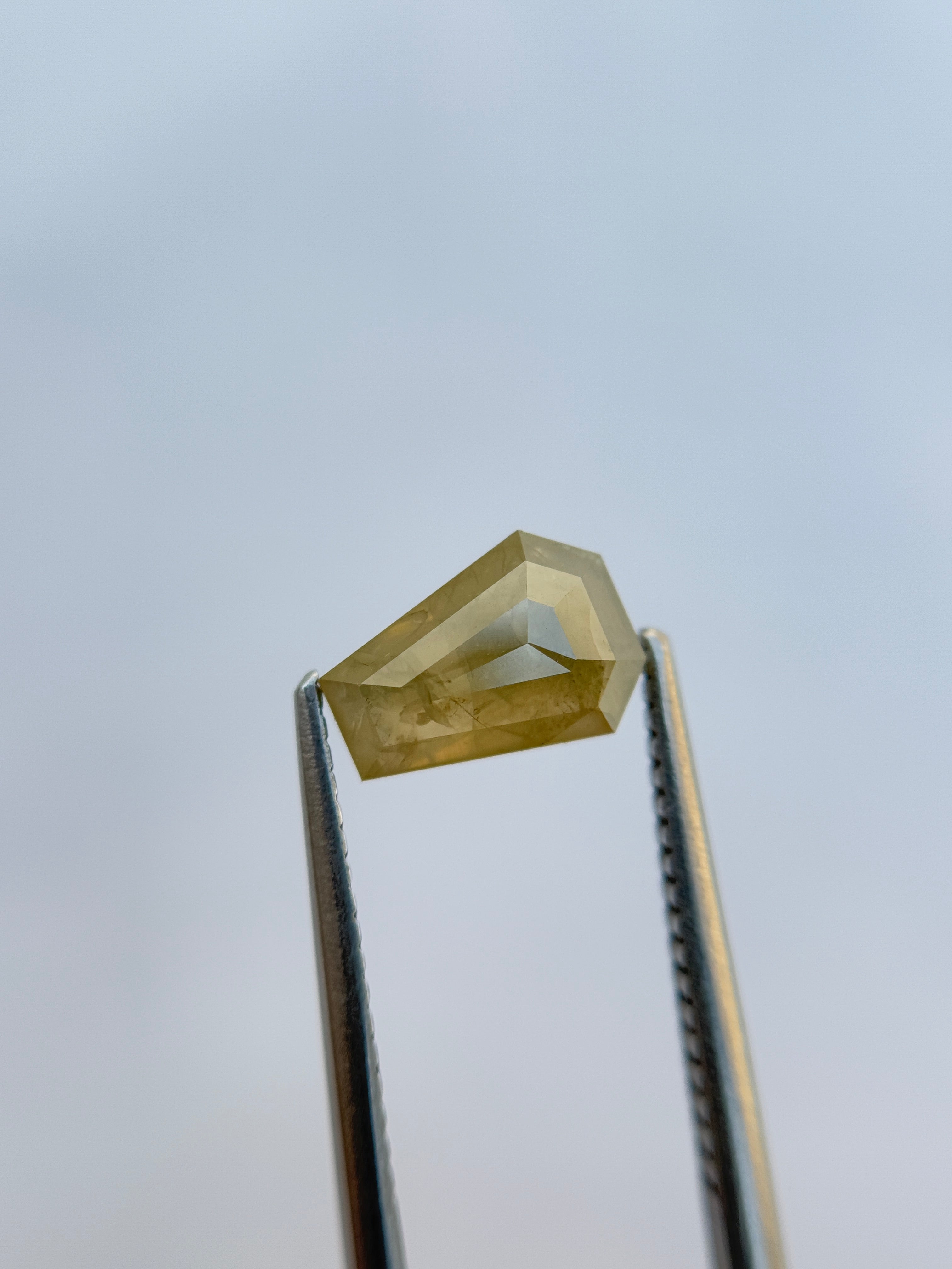 1.54 Ct Coffin Rose Cut Grey Natural Salt and Pepper Diamond