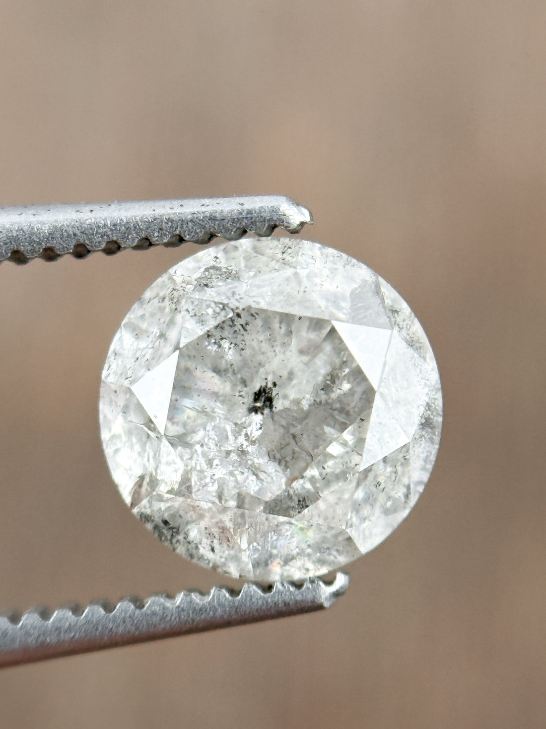 1.53 Ct Round Brilliant Cut Grey Natural Loose Diamond