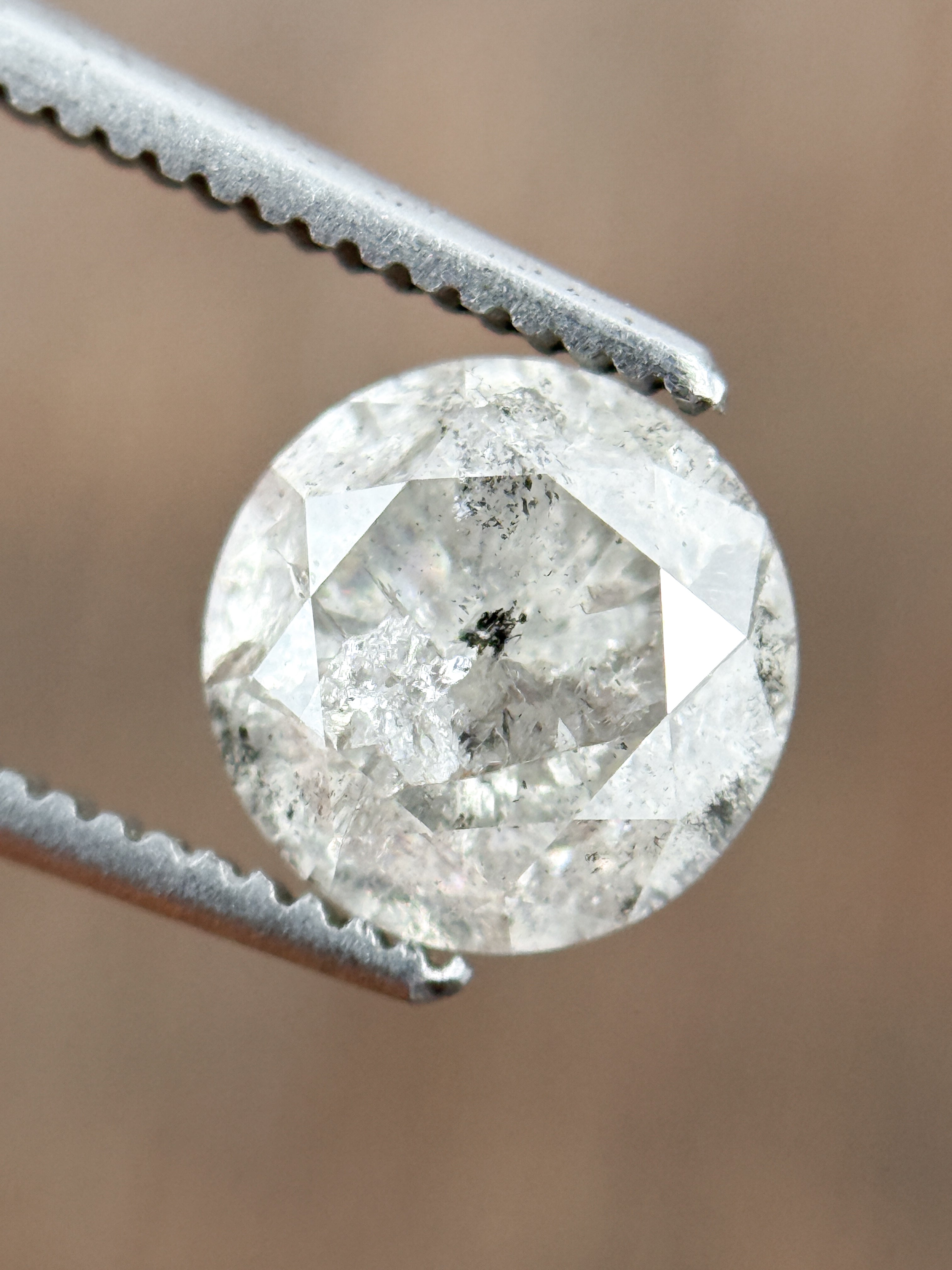 1.53 Ct Round Brilliant Cut Grey Natural Loose Diamond