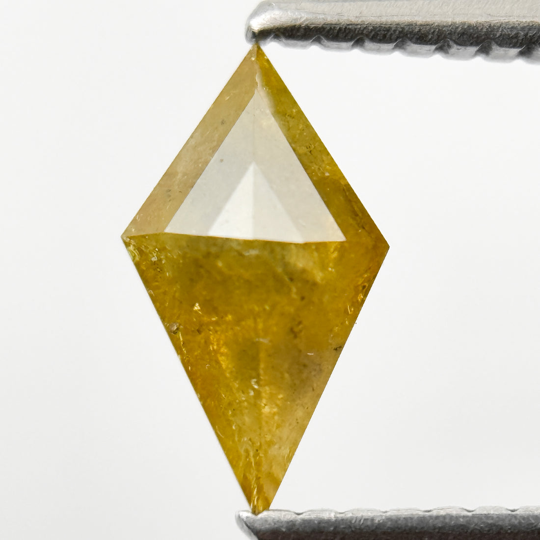 0.68 Ct Kite Rose Cut Greenish Natural Salt and Pepper Diamond