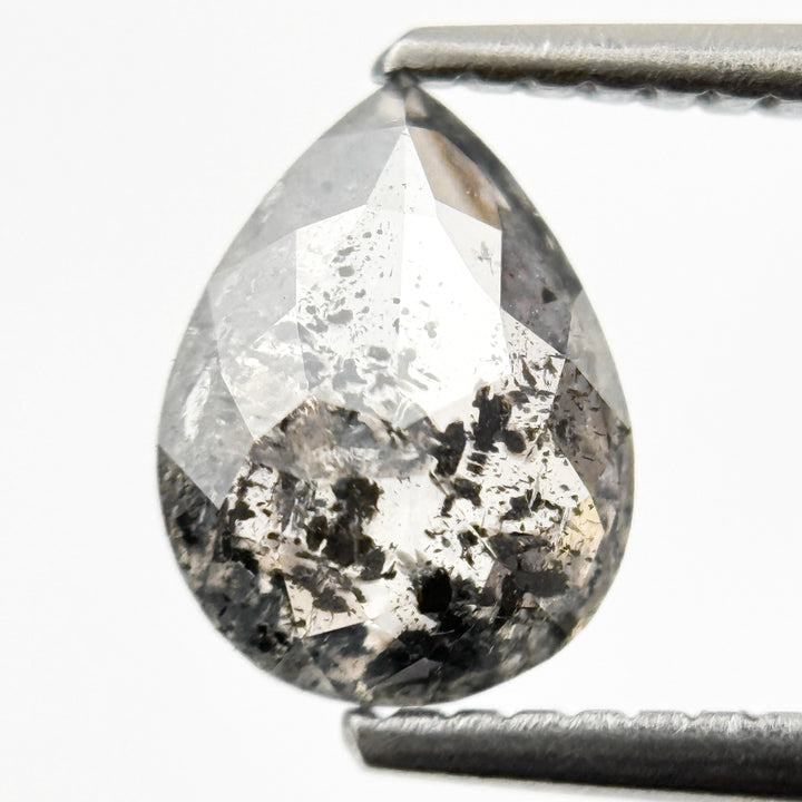 1.18 Ct Pear Rose Cut Grey Natural Galaxy Diamond