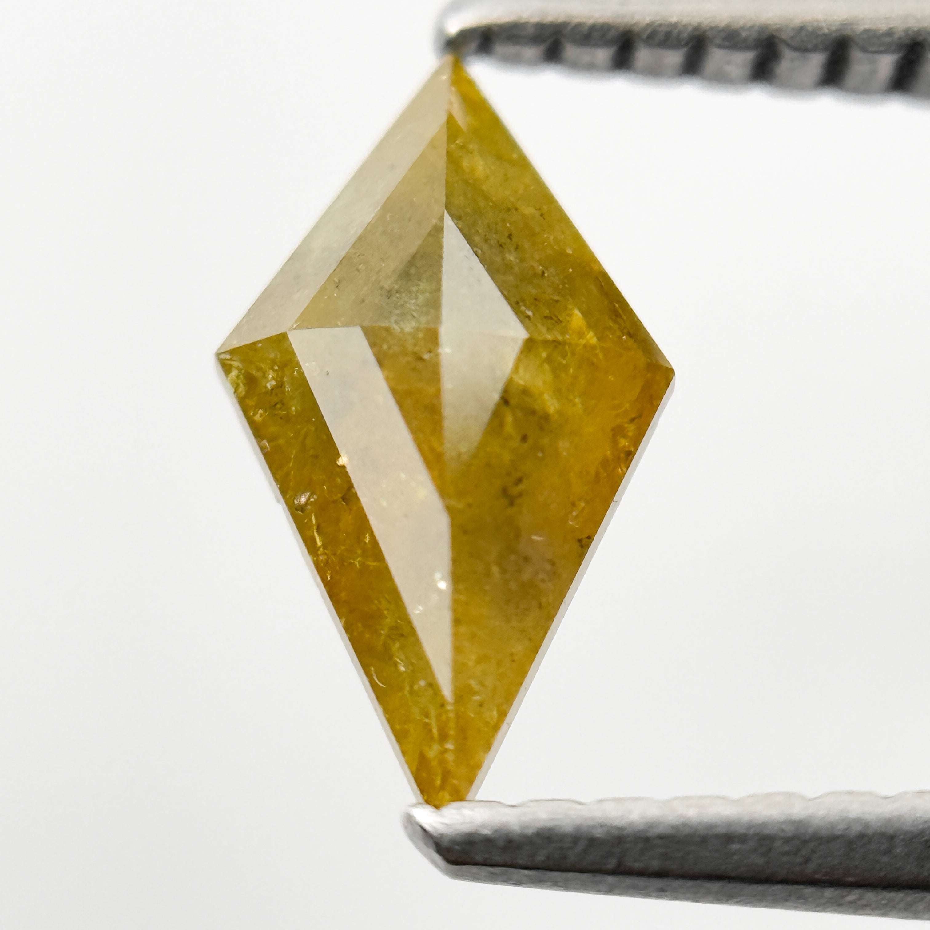 0.68 Ct Kite Rose Cut Greenish Natural Salt and Pepper Diamond