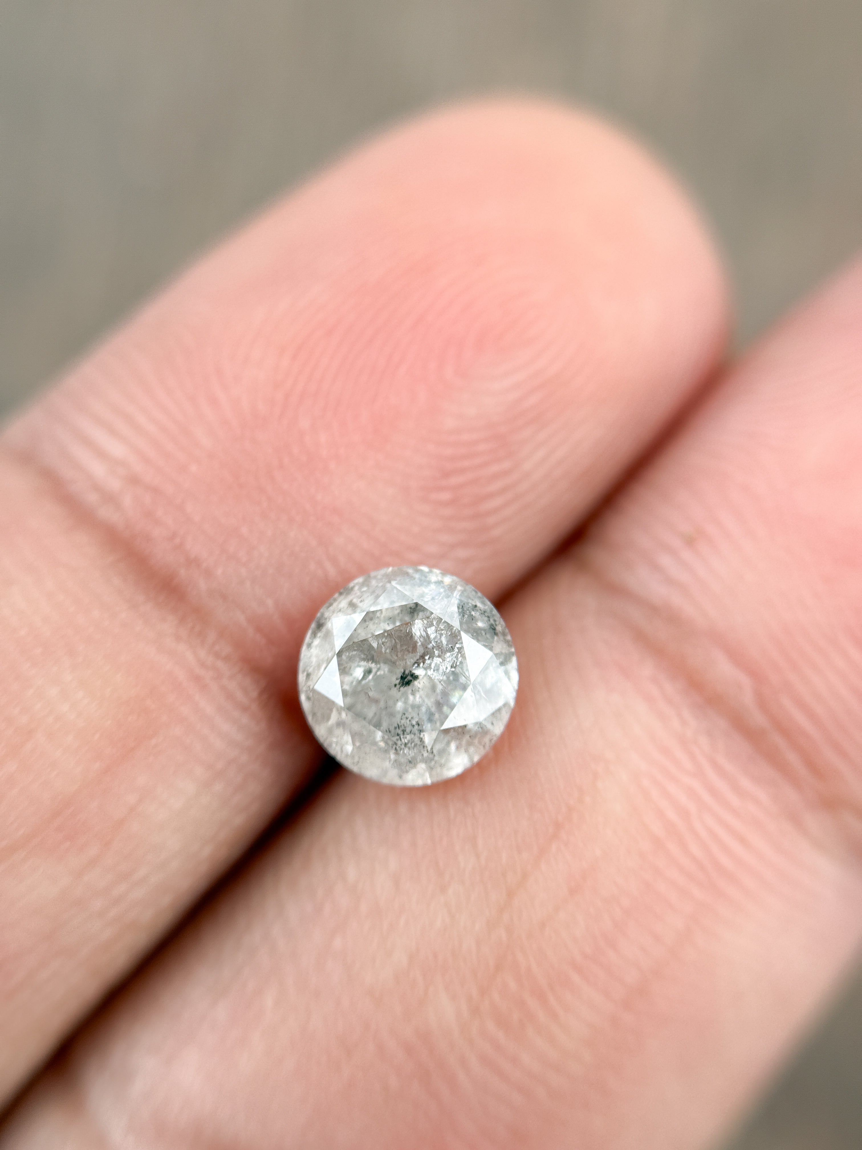 1.53 Ct Round Brilliant Cut Grey Natural Loose Diamond