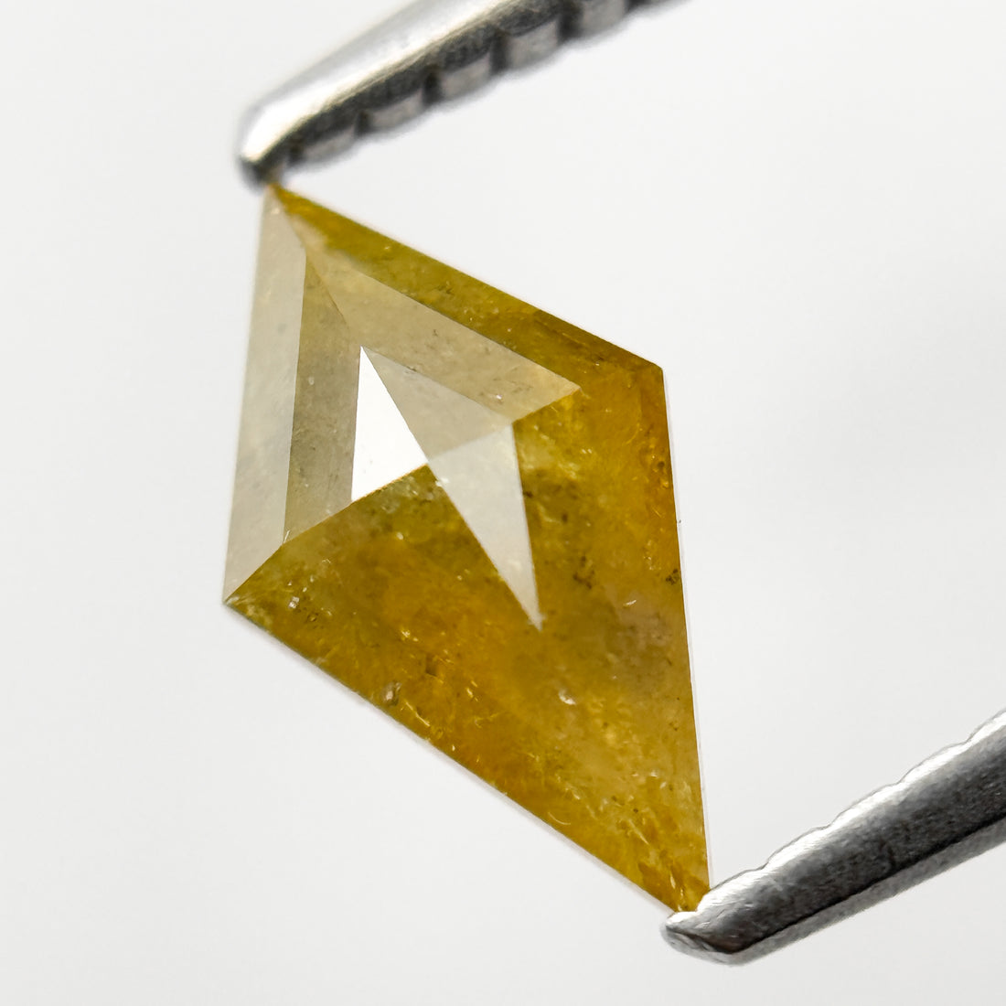 0.68 Ct Kite Rose Cut Greenish Natural Salt and Pepper Diamond