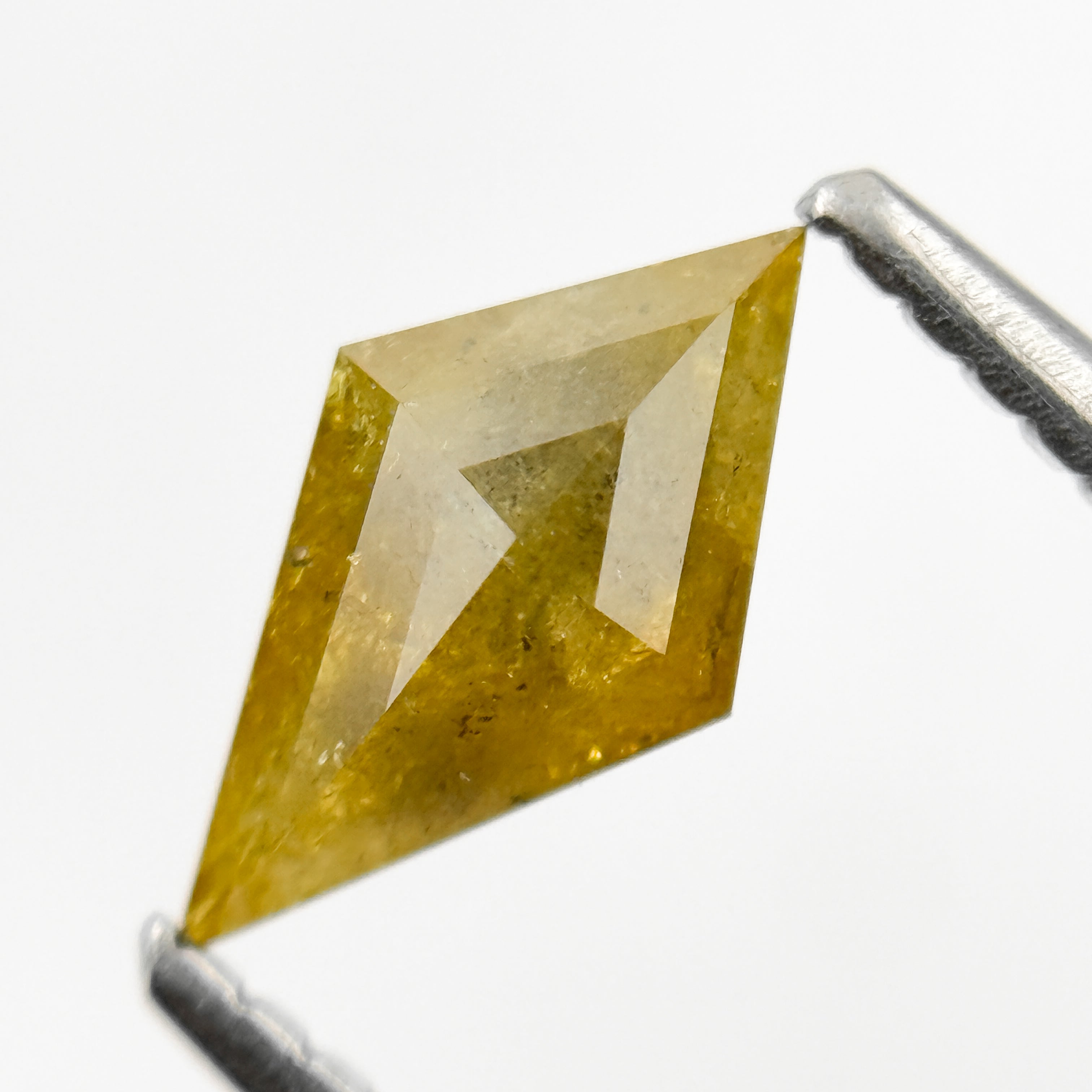 0.68 Ct Kite Rose Cut Greenish Natural Salt and Pepper Diamond