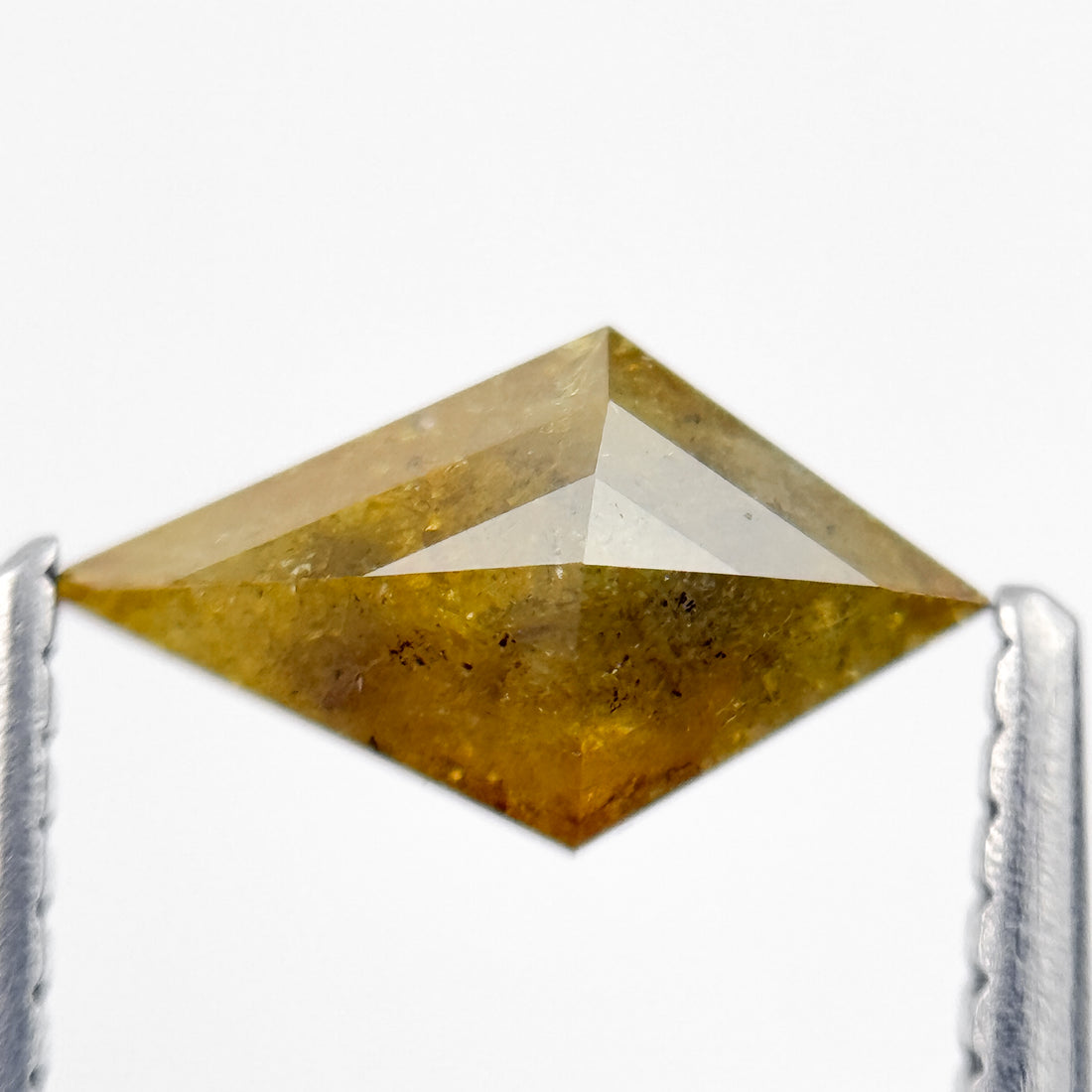 0.68 Ct Kite Rose Cut Greenish Natural Salt and Pepper Diamond