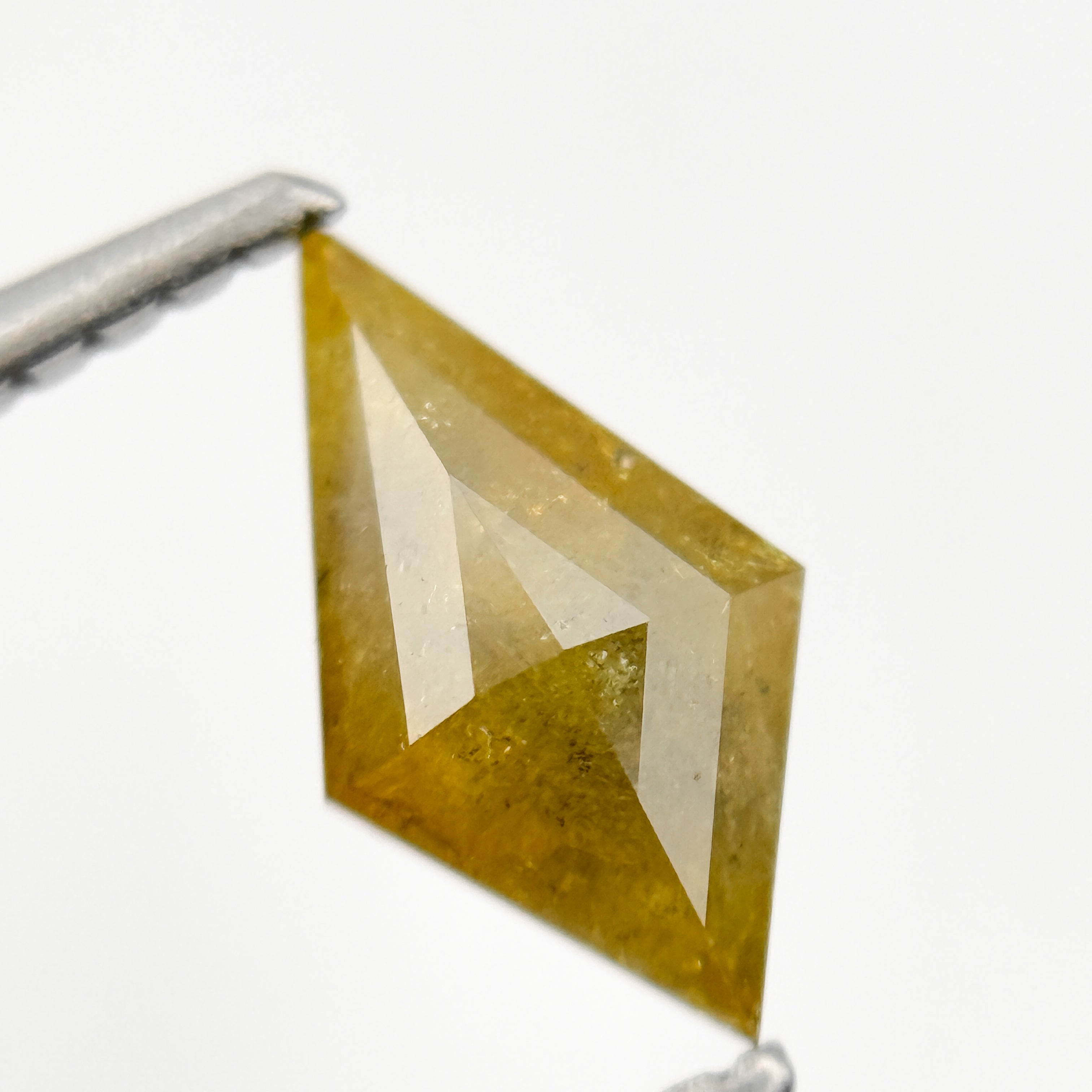 0.68 Ct Kite Rose Cut Greenish Natural Salt and Pepper Diamond