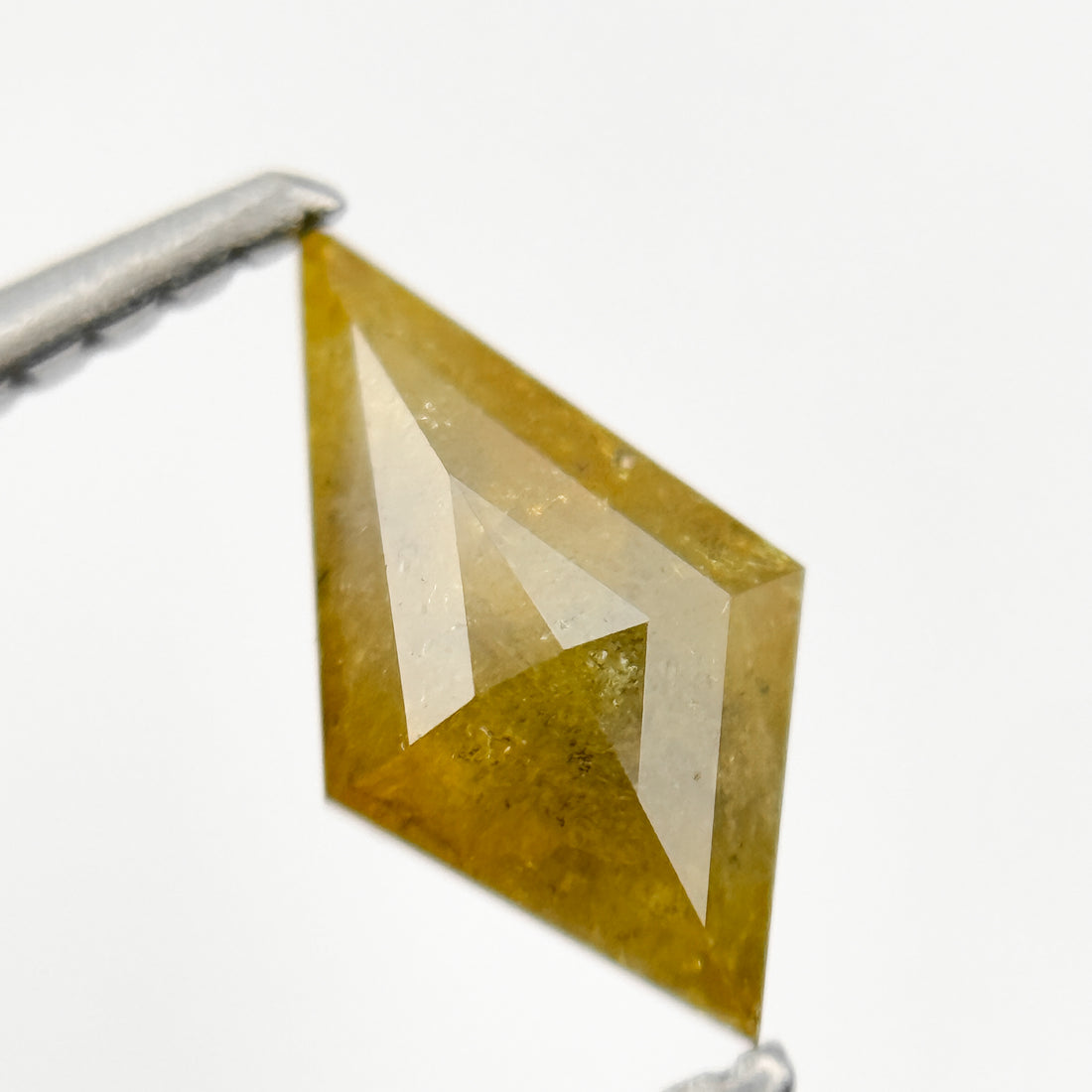 0.68 Ct Kite Rose Cut Greenish Natural Salt and Pepper Diamond
