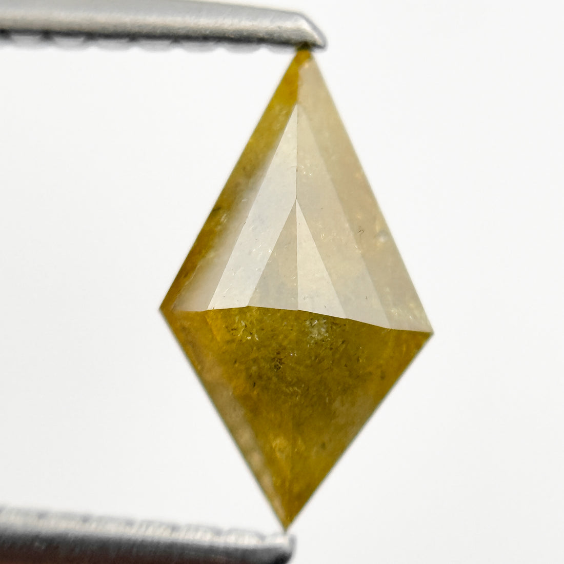 0.68 Ct Kite Rose Cut Greenish Natural Salt and Pepper Diamond