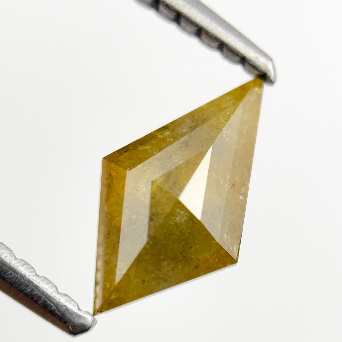 0.68 Ct Kite Rose Cut Greenish Natural Salt and Pepper Diamond