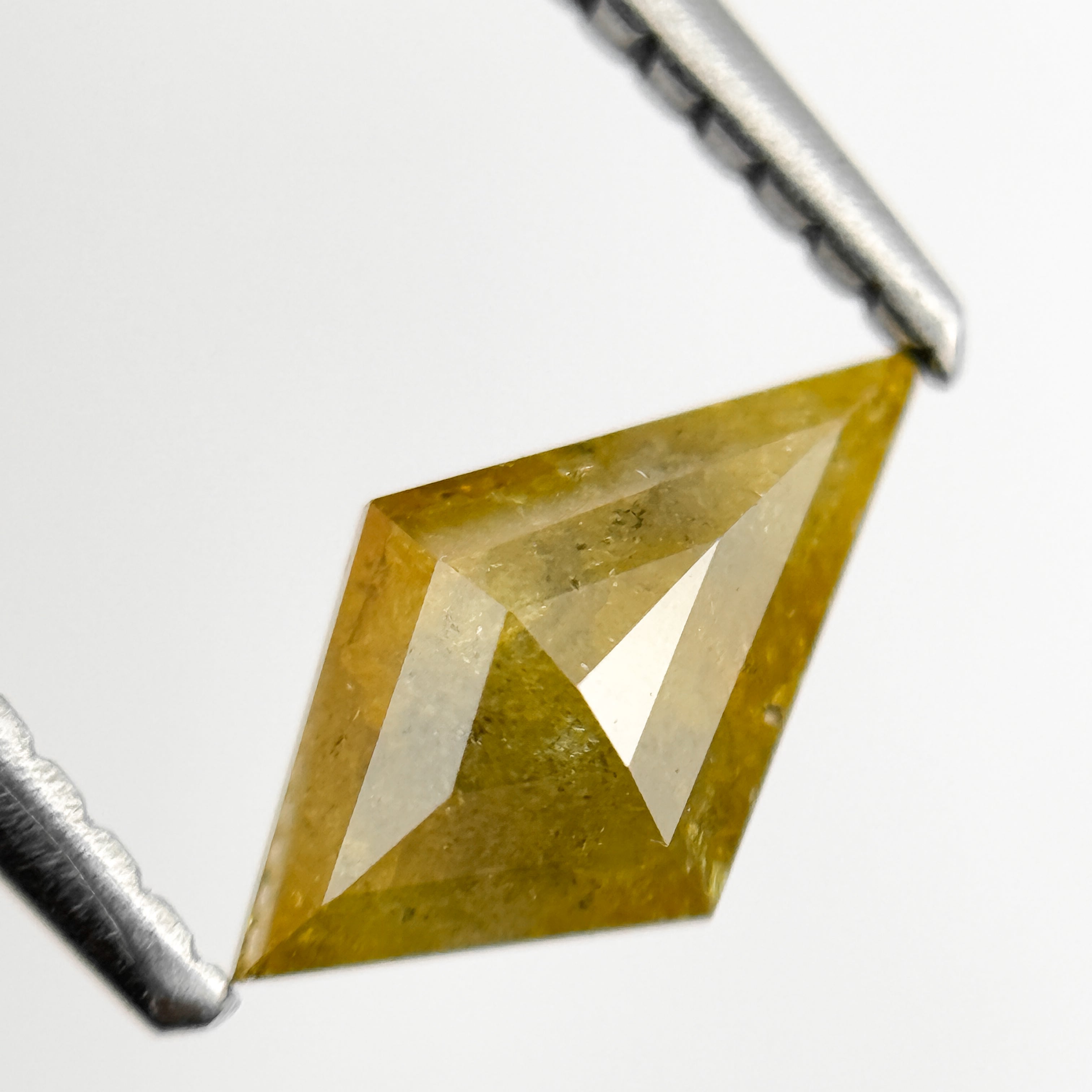 0.68 Ct Kite Rose Cut Greenish Natural Salt and Pepper Diamond
