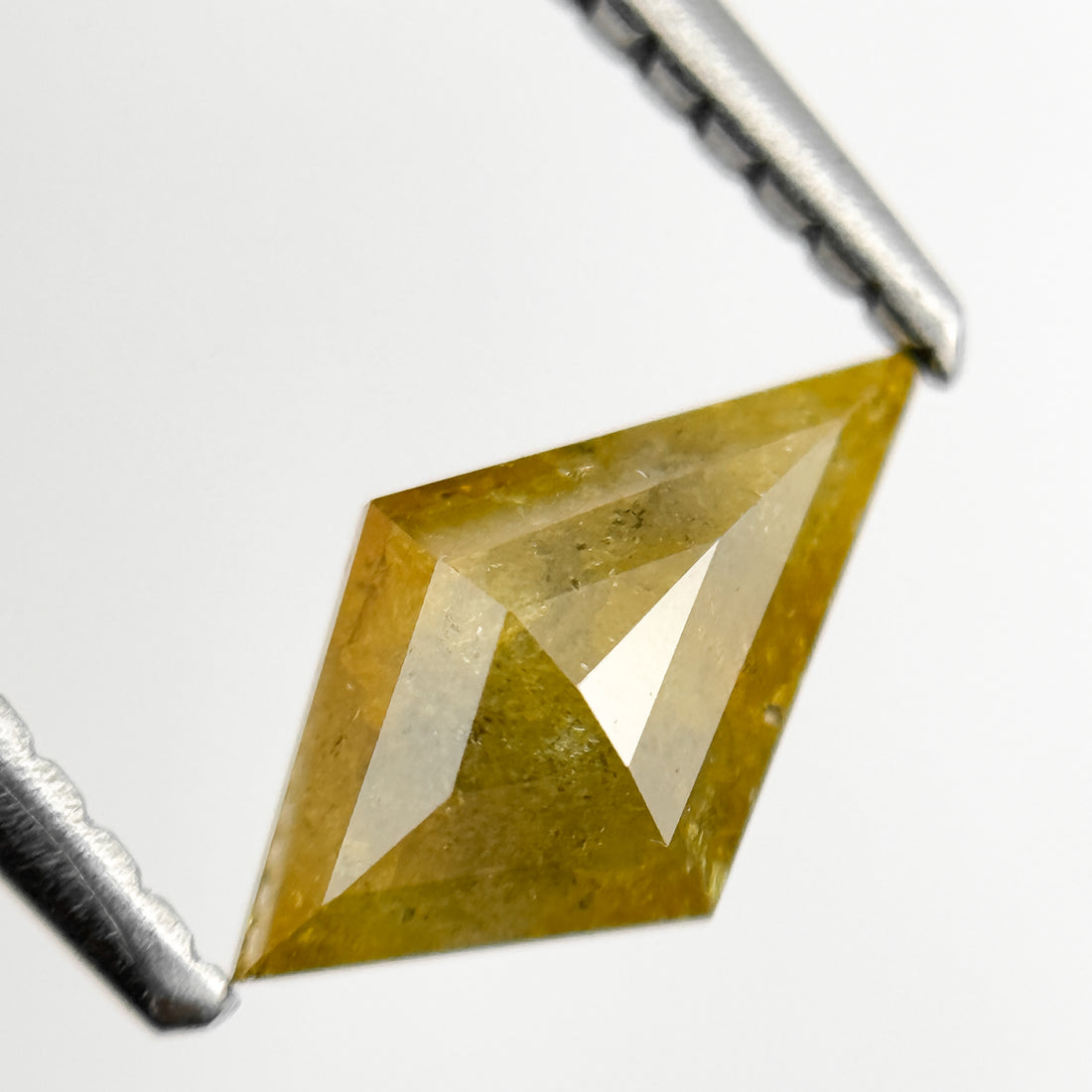 0.68 Ct Kite Rose Cut Greenish Natural Salt and Pepper Diamond
