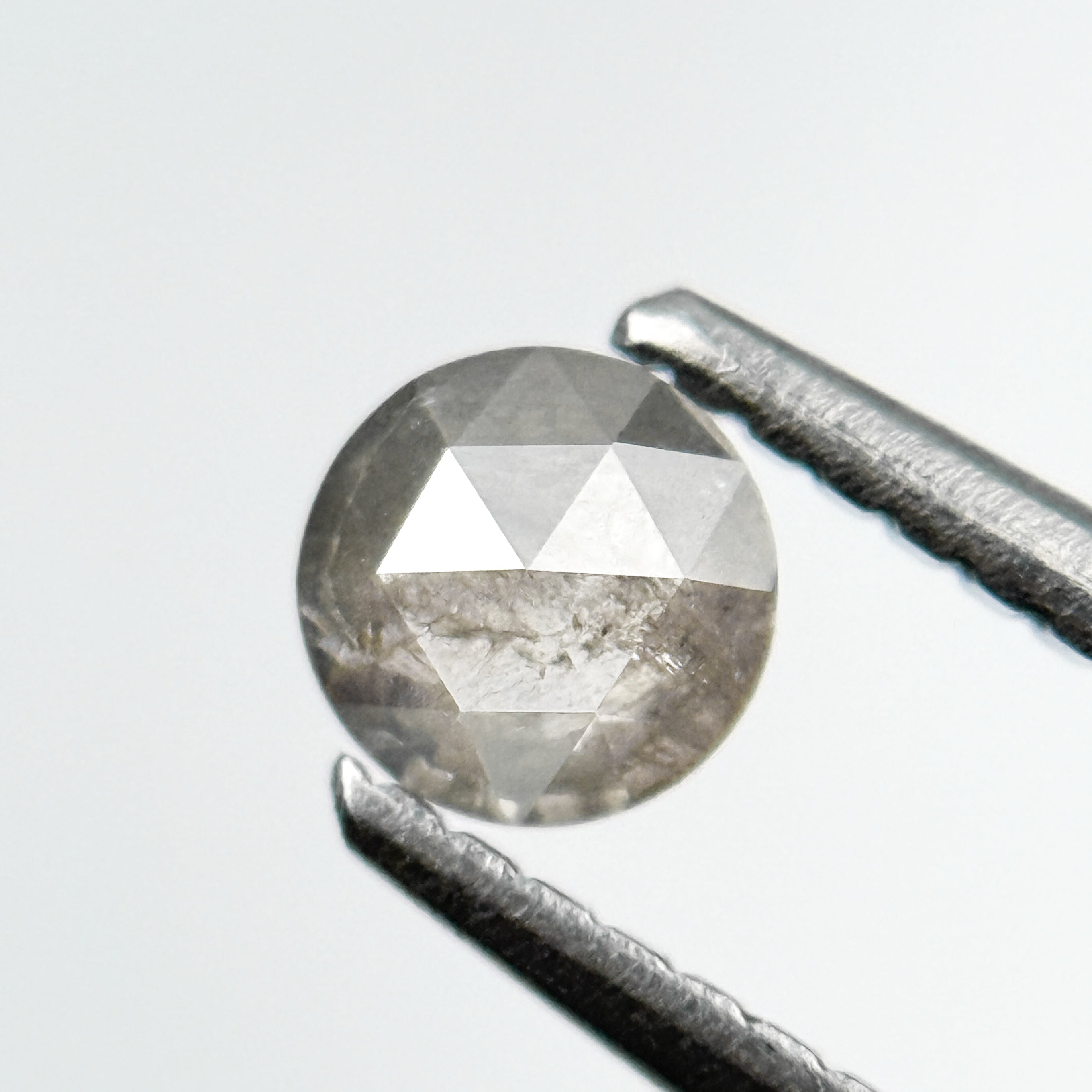 0.32 Ct Round Rose Cut Grey Natural Fancy Diamond