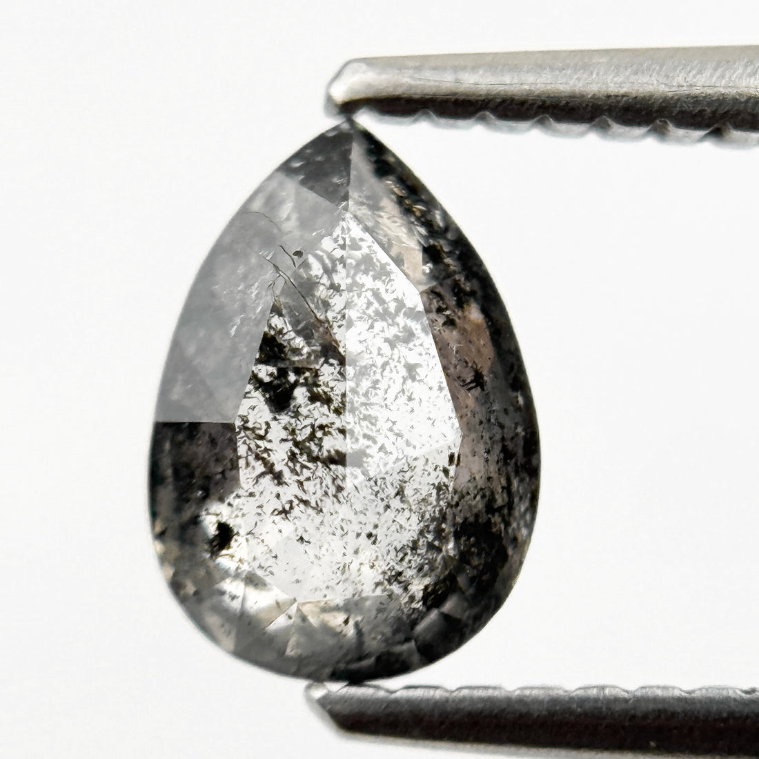 0.82 Ct Pear Rose Cut Grey Natural Minimalist Diamond