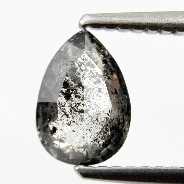 0.82 Ct Pear Rose Cut Grey Natural Minimalist Diamond