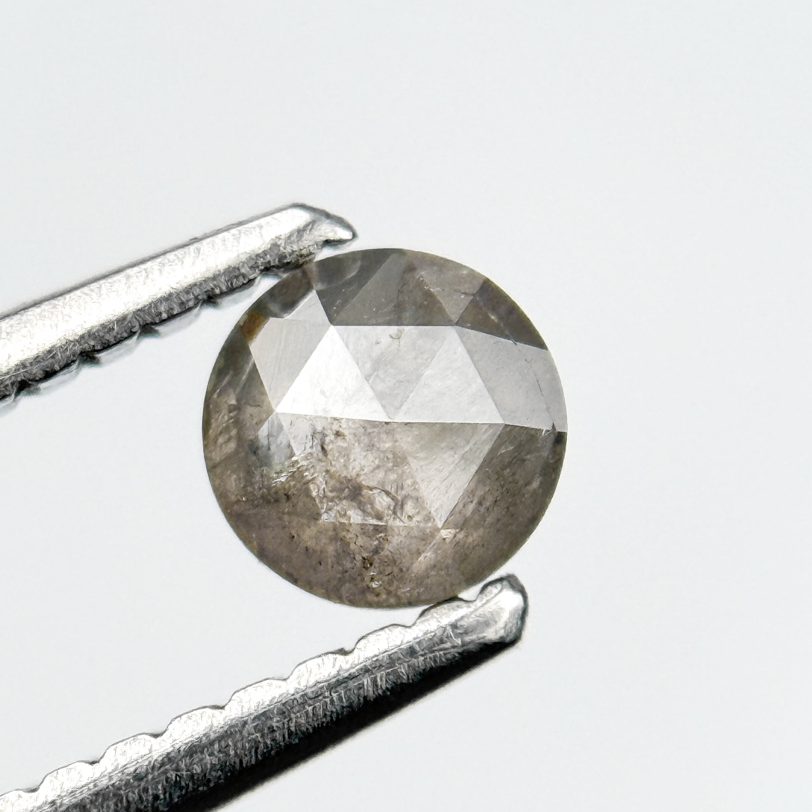 0.32 Ct Round Rose Cut Grey Natural Fancy Diamond