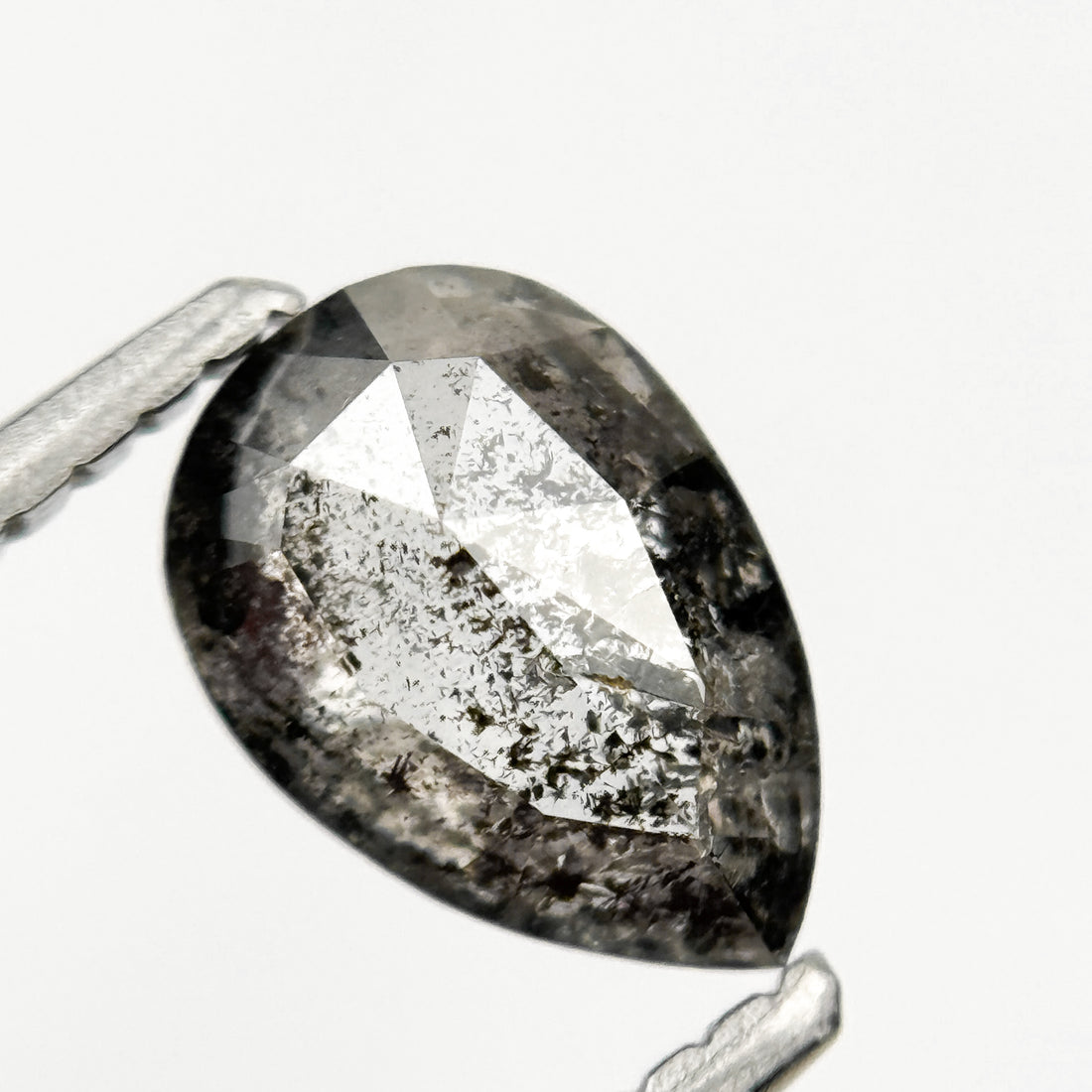 0.82 Ct Pear Rose Cut Grey Natural Minimalist Diamond
