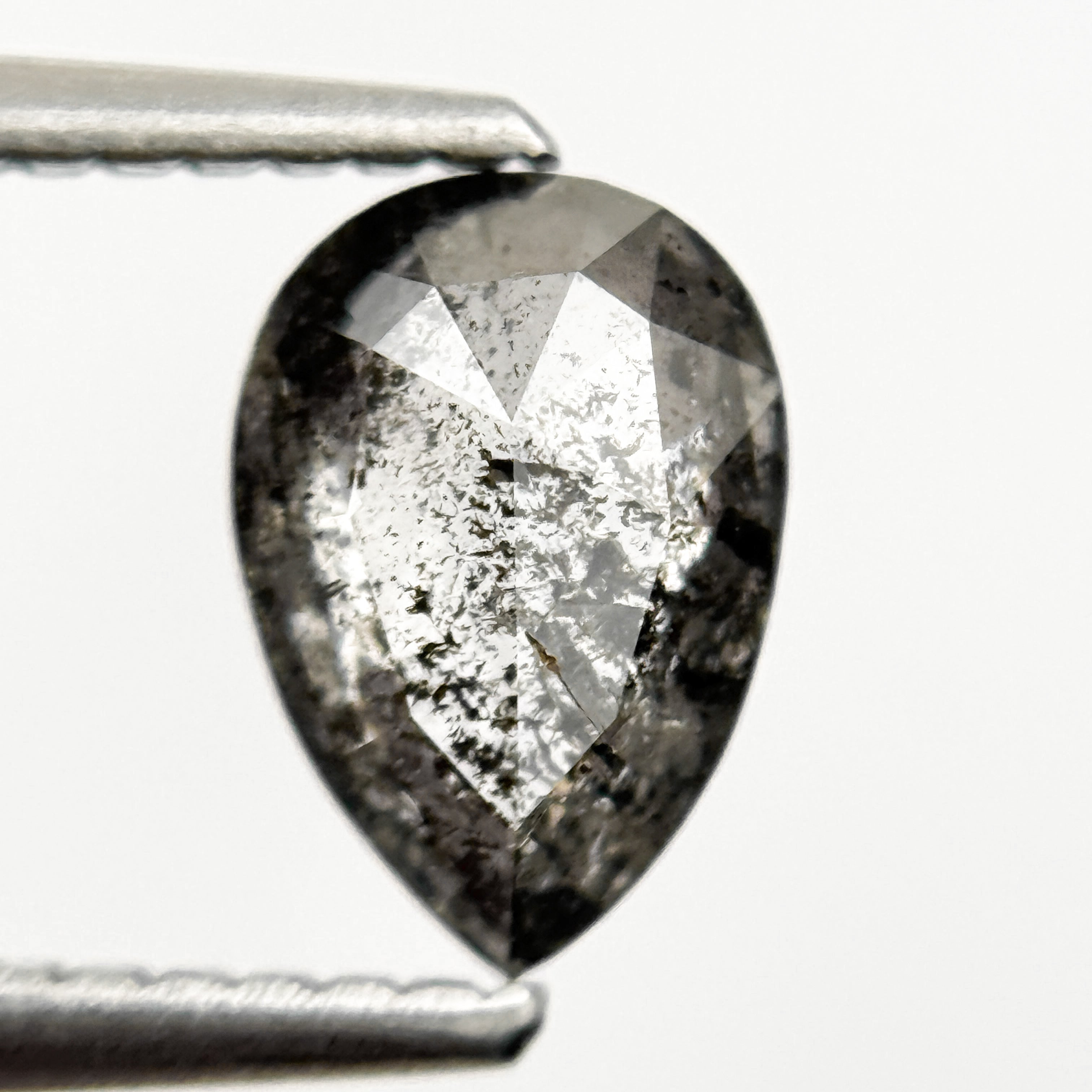 0.82 Ct Pear Rose Cut Grey Natural Minimalist Diamond