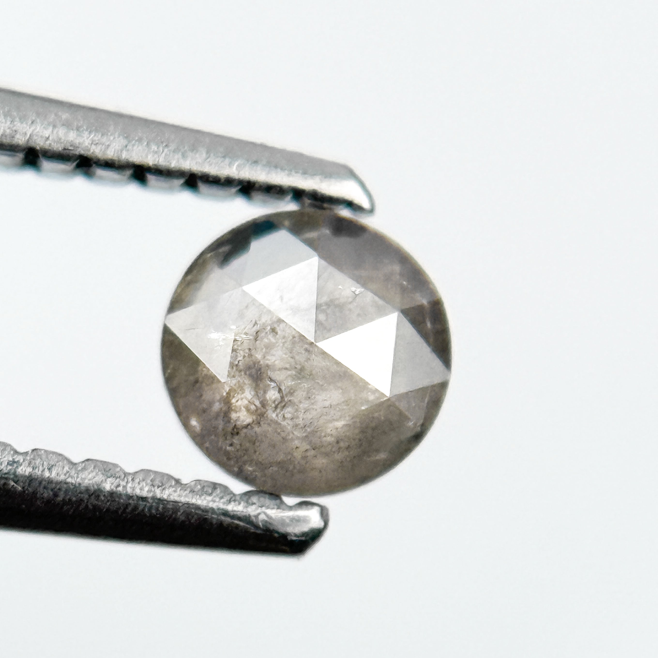 0.32 Ct Round Rose Cut Grey Natural Fancy Diamond