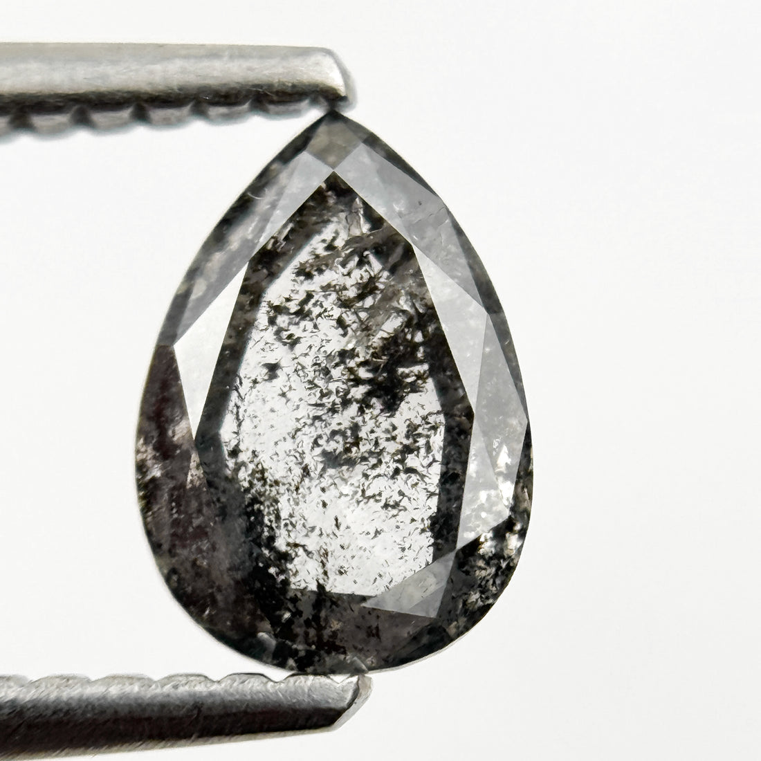 0.82 Ct Pear Rose Cut Grey Natural Minimalist Diamond