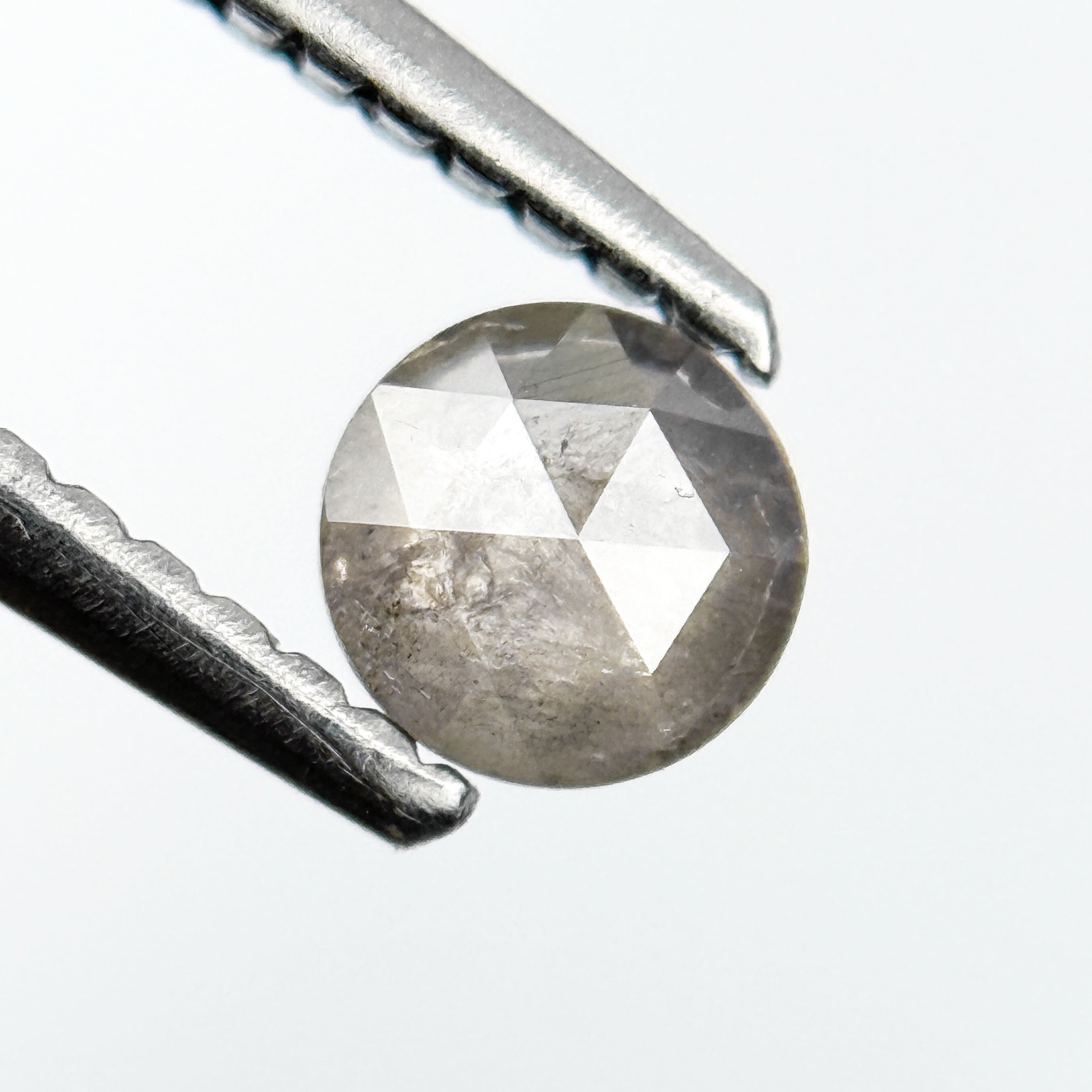 0.32 Ct Round Rose Cut Grey Natural Fancy Diamond