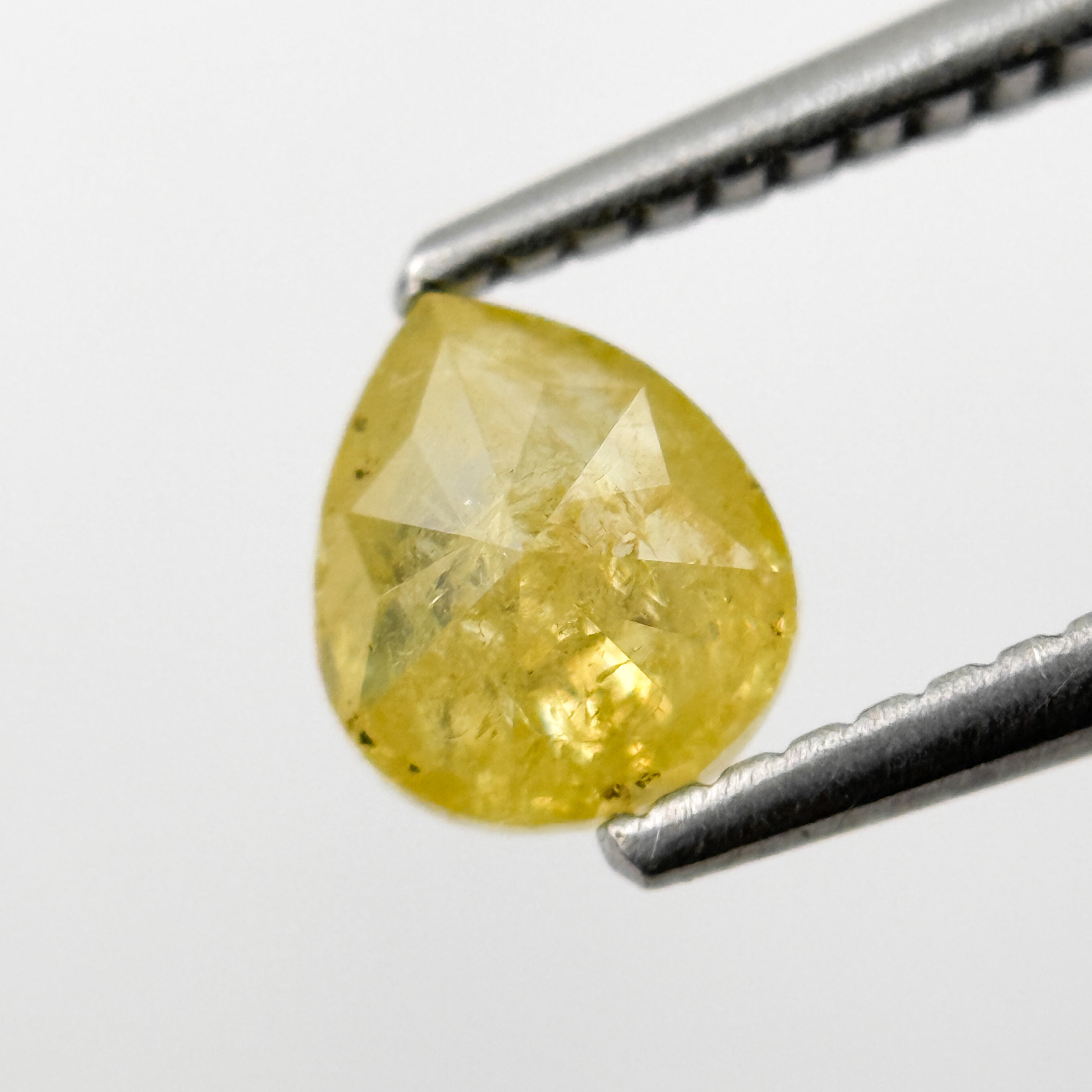 0.83 Ct Pear Rose Cut Yellow Natural Salt and Pepper Diamond