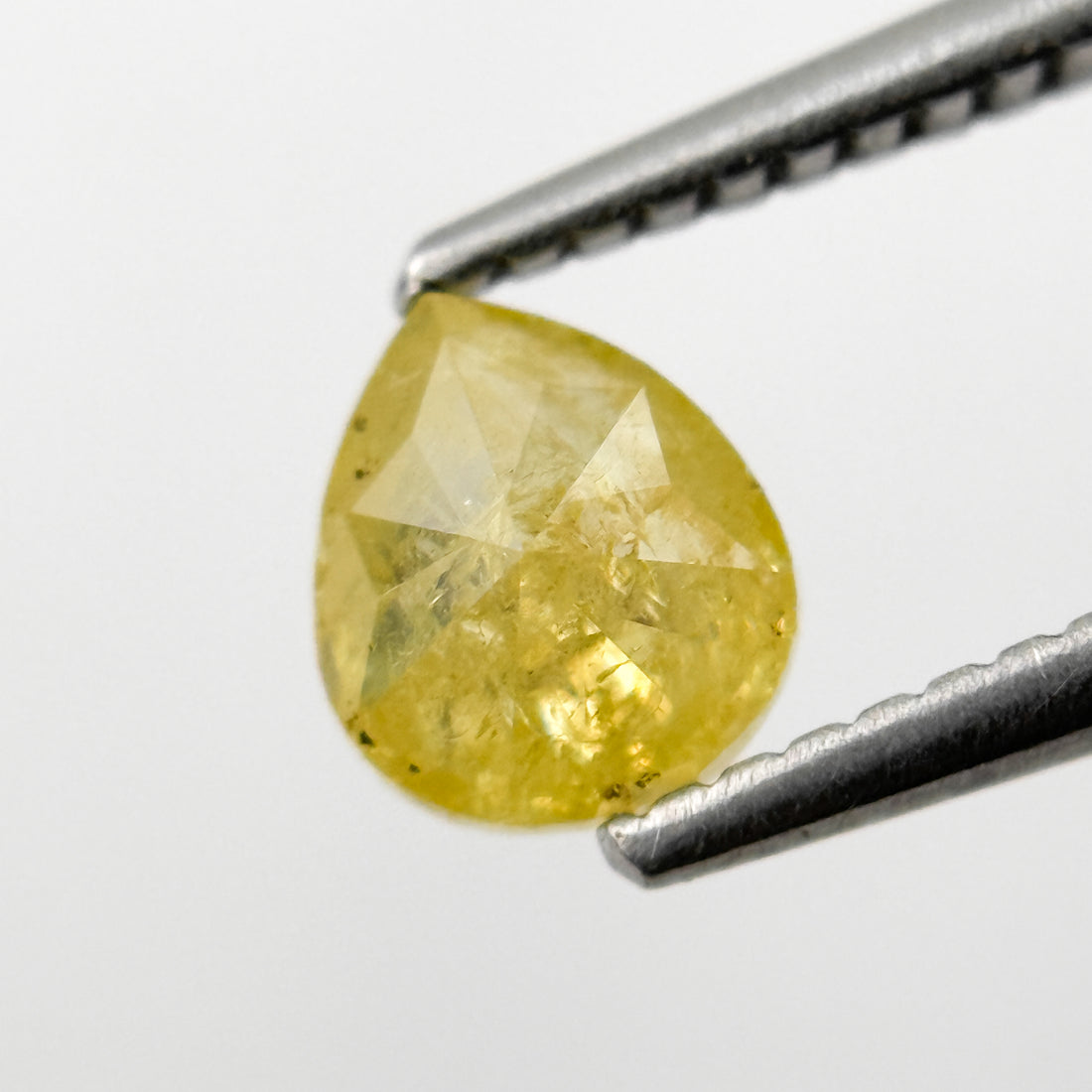 0.83 Ct Pear Rose Cut Yellow Natural Salt and Pepper Diamond
