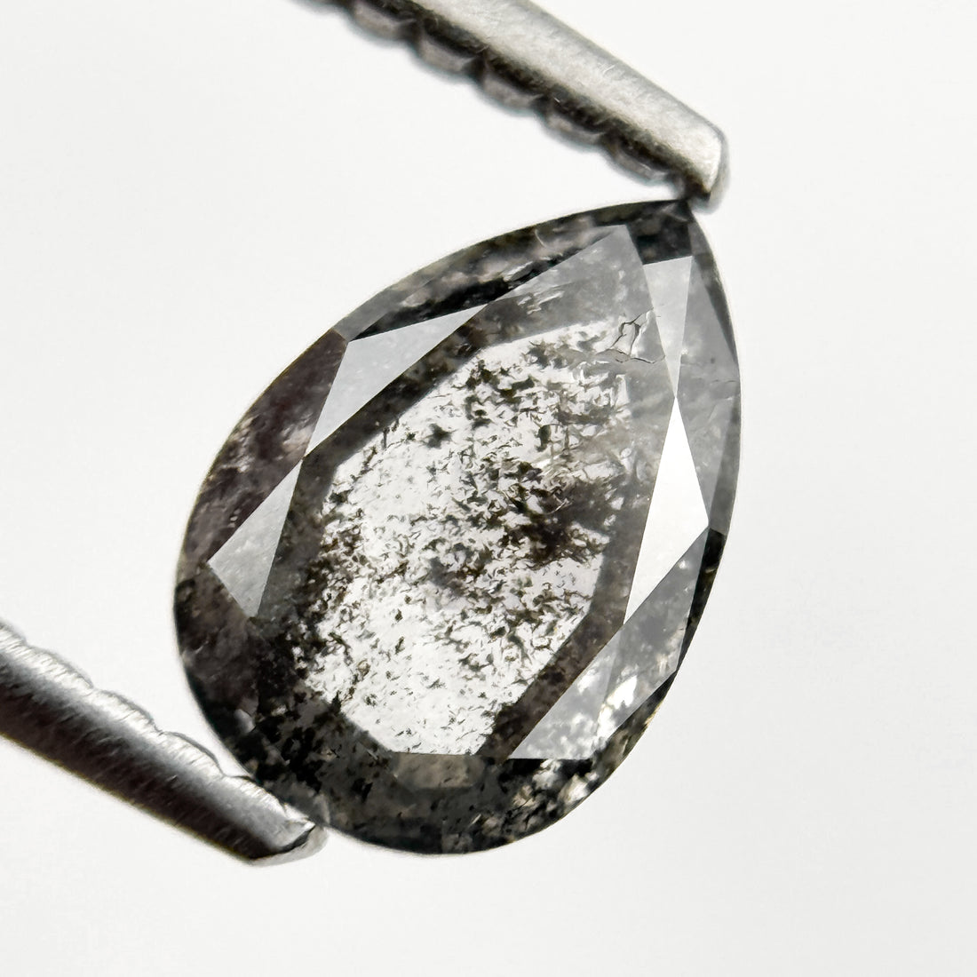 0.82 Ct Pear Rose Cut Grey Natural Minimalist Diamond