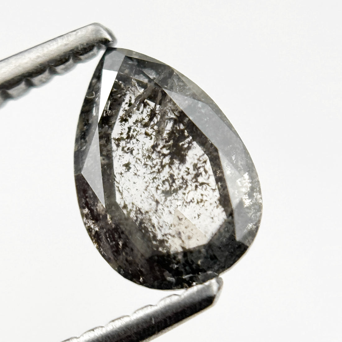 0.82 Ct Pear Rose Cut Grey Natural Minimalist Diamond