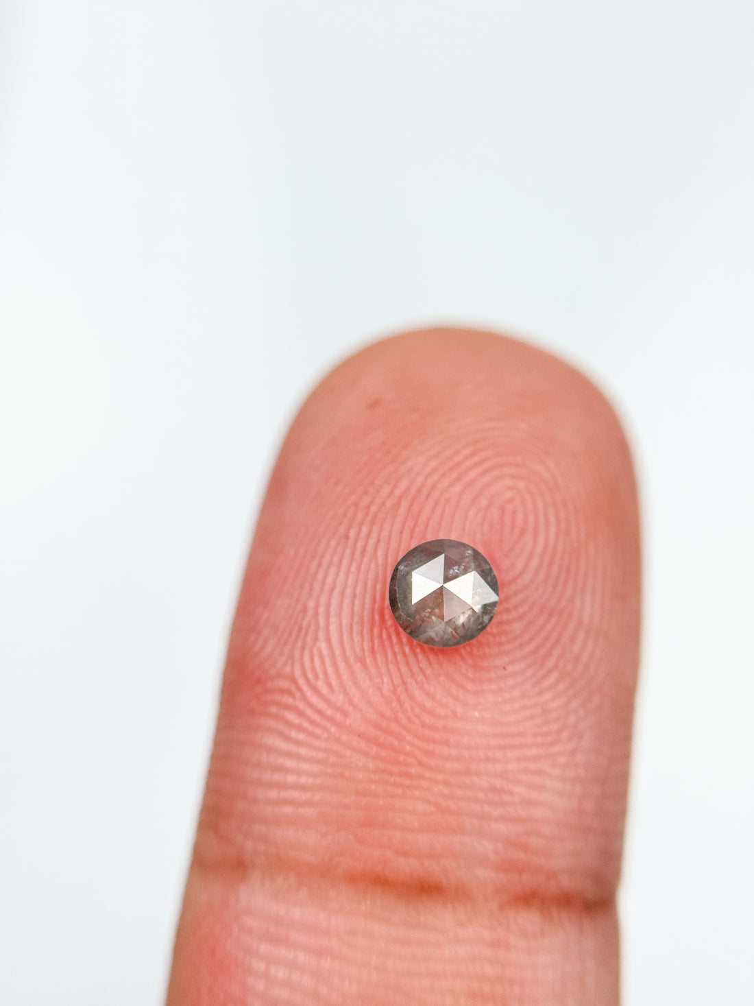 0.32 Ct Round Rose Cut Grey Natural Fancy Diamond