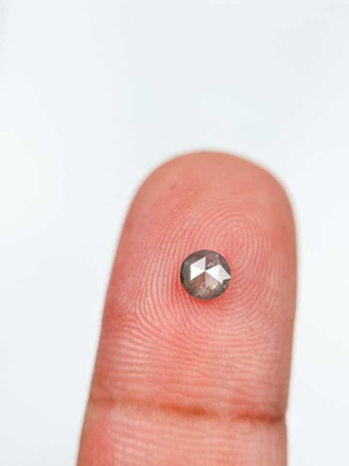0.32 Ct Round Rose Cut Grey Natural Fancy Diamond
