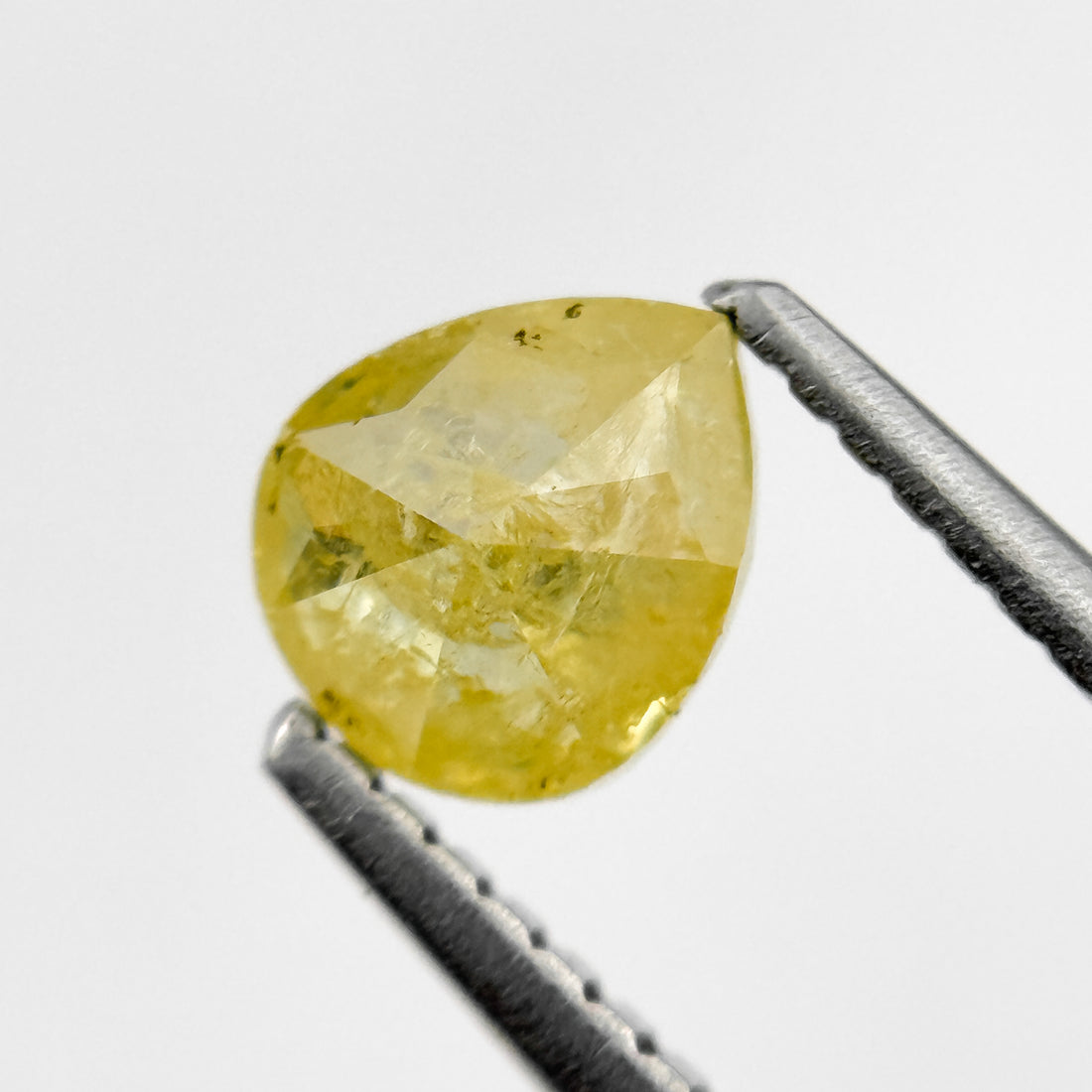 0.83 Ct Pear Rose Cut Yellow Natural Salt and Pepper Diamond