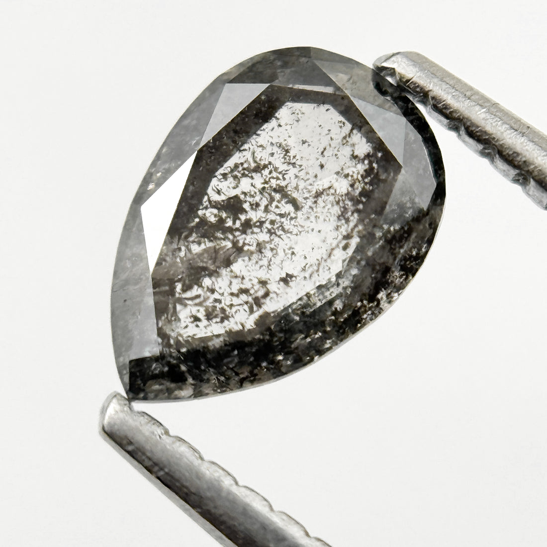 0.82 Ct Pear Rose Cut Grey Natural Minimalist Diamond