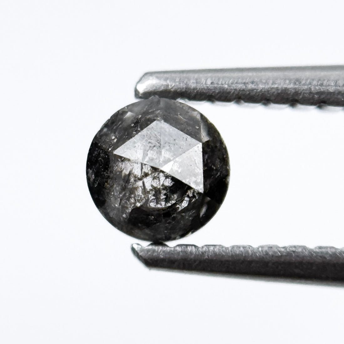 0.32 Ct Round Rose Cut Grey Natural Salt and Pepper Diamond