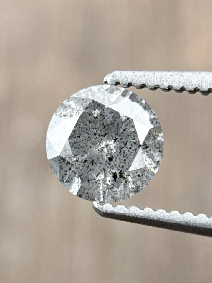 0.75 Ct Round Brilliant Cut Grey Natural Minimalist Diamond
