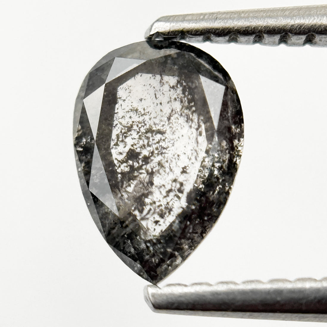 0.82 Ct Pear Rose Cut Grey Natural Minimalist Diamond