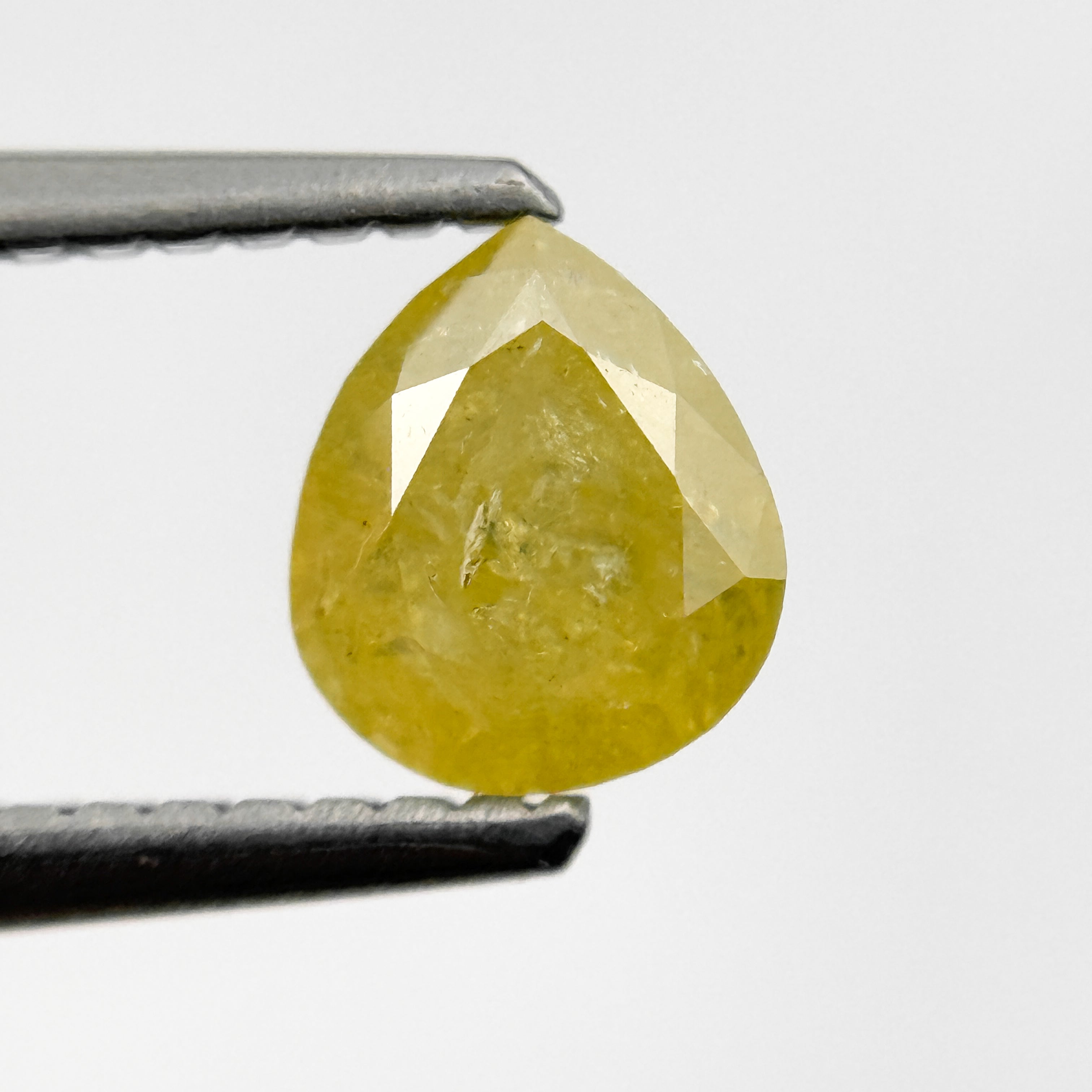 0.83 Ct Pear Rose Cut Yellow Natural Salt and Pepper Diamond