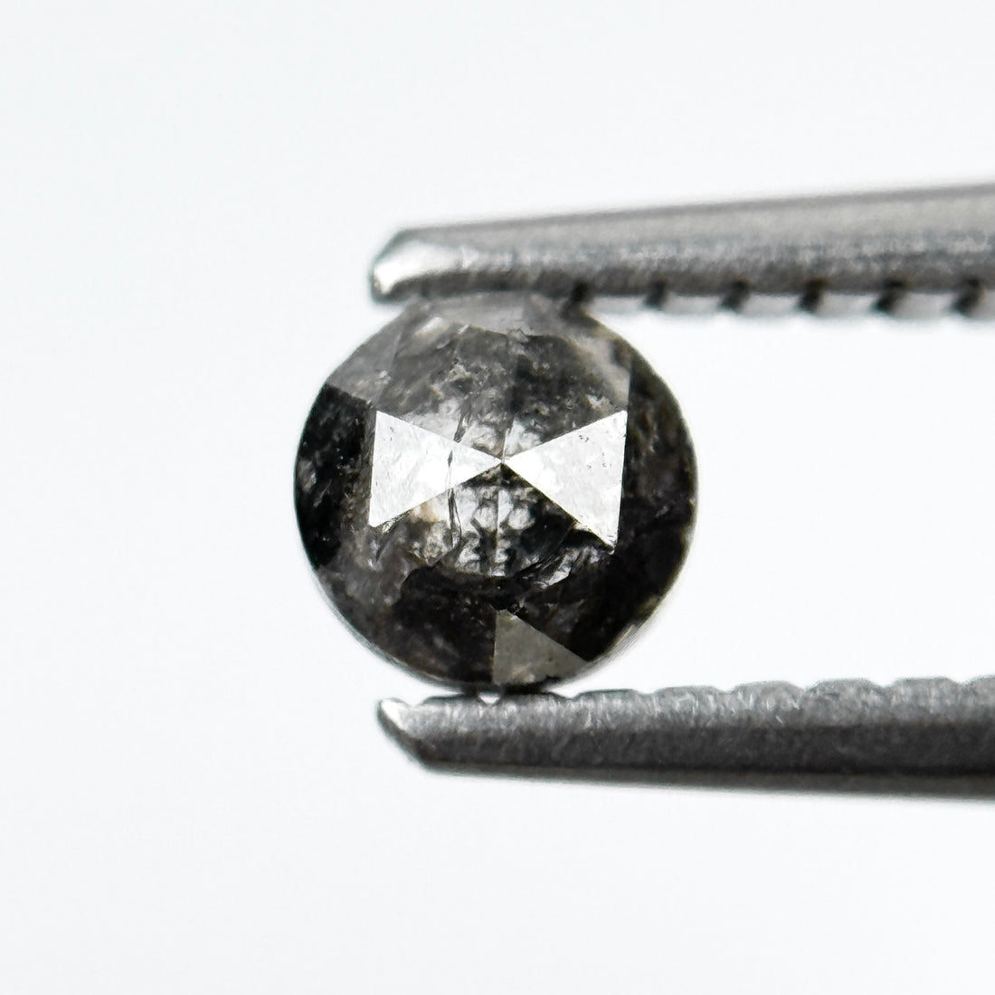 0.32 Ct Round Rose Cut Grey Natural Salt and Pepper Diamond