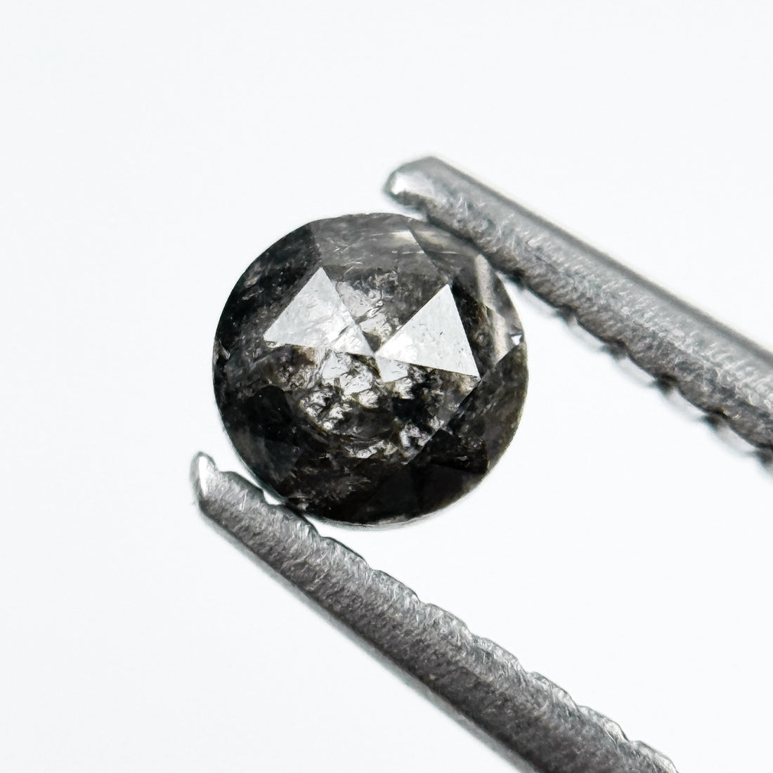 0.32 Ct Round Rose Cut Grey Natural Salt and Pepper Diamond