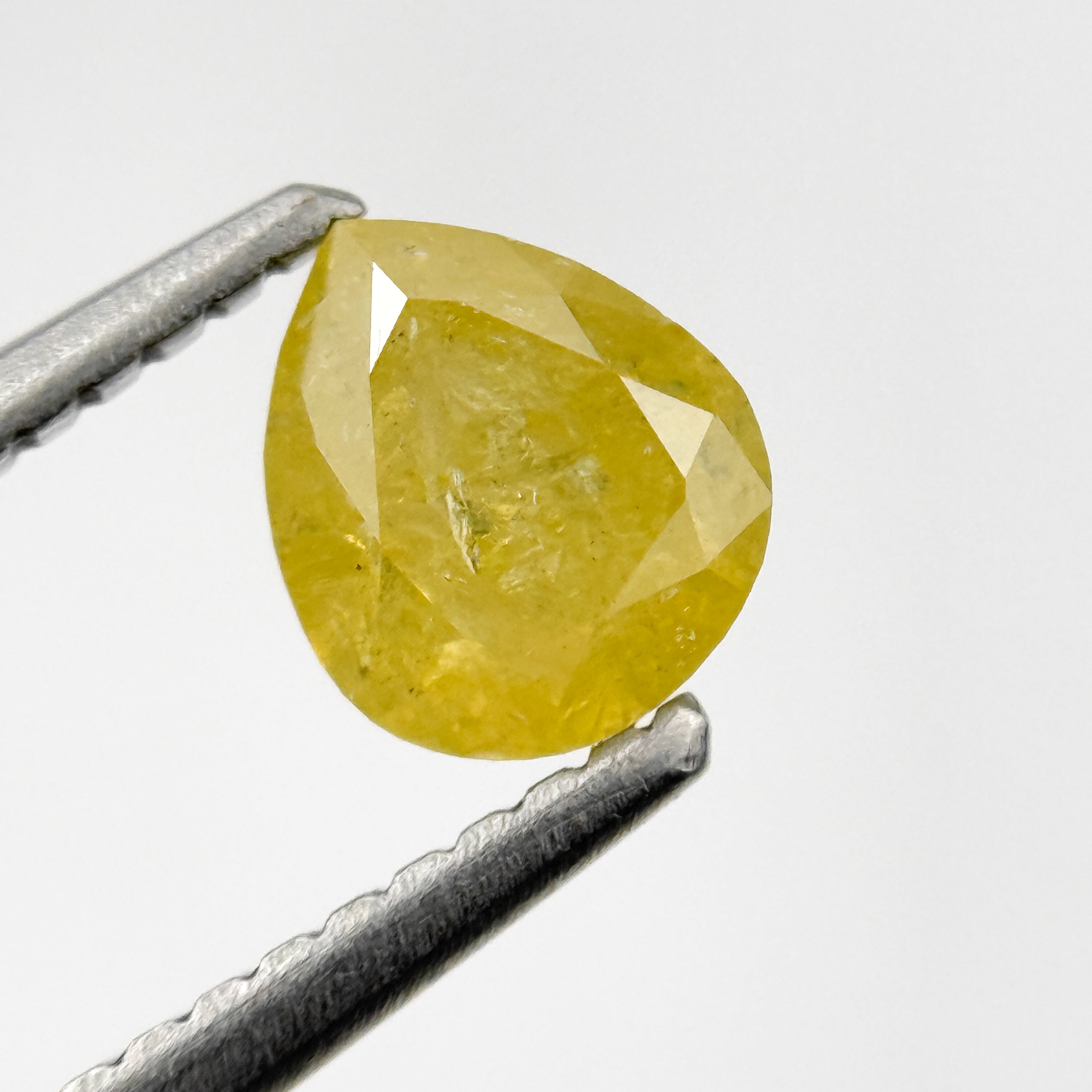 0.83 Ct Pear Rose Cut Yellow Natural Salt and Pepper Diamond