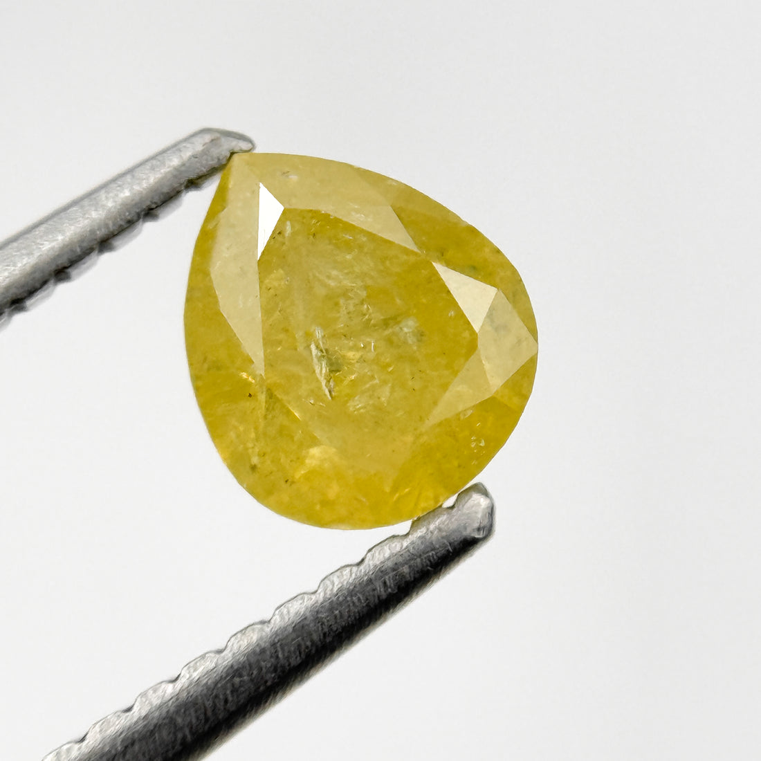 0.83 Ct Pear Rose Cut Yellow Natural Salt and Pepper Diamond