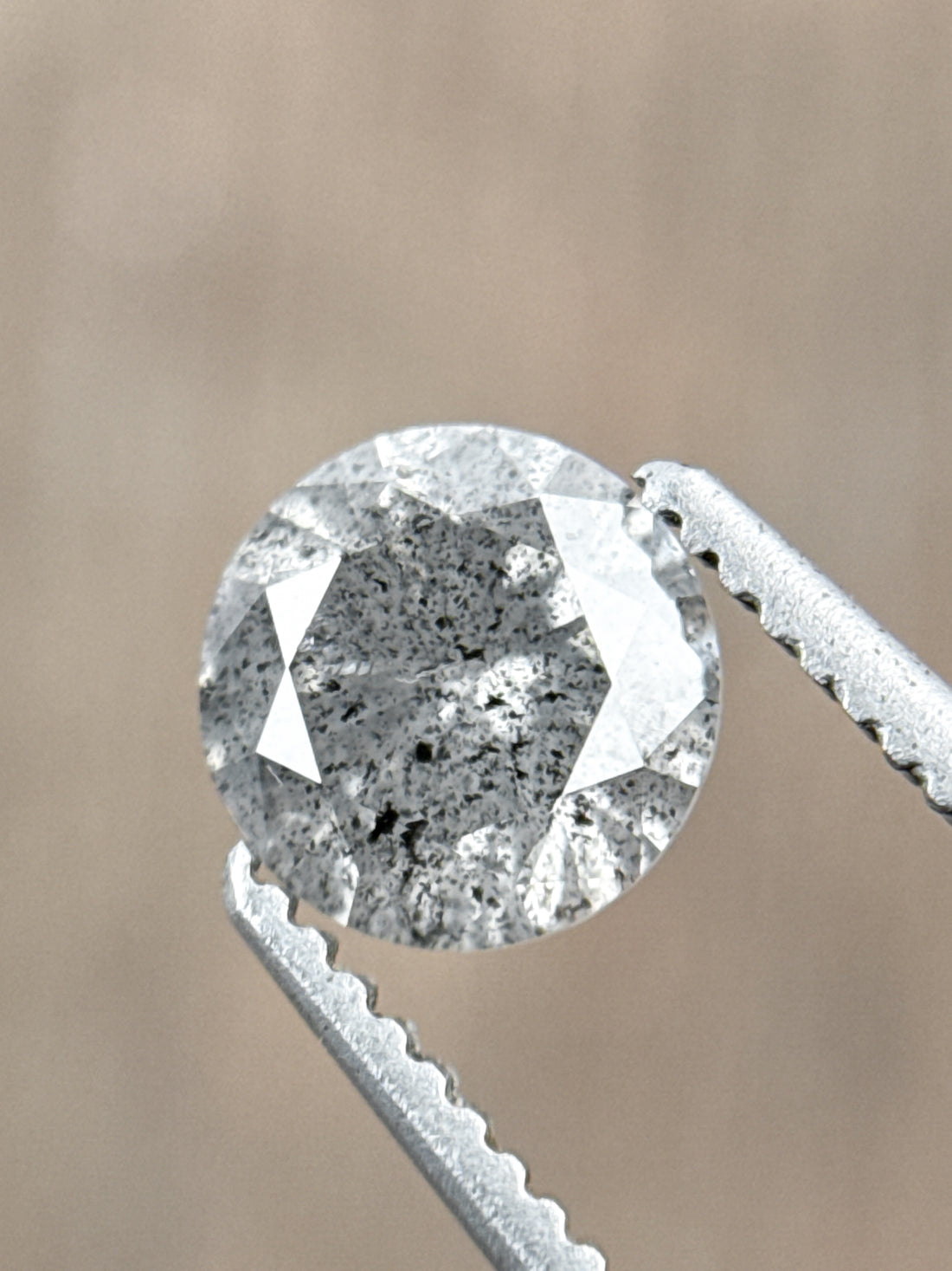 0.75 Ct Round Brilliant Cut Grey Natural Minimalist Diamond
