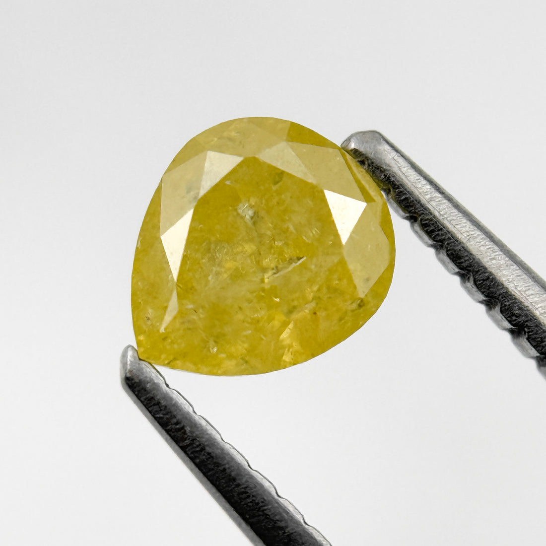 0.83 Ct Pear Rose Cut Yellow Natural Salt and Pepper Diamond