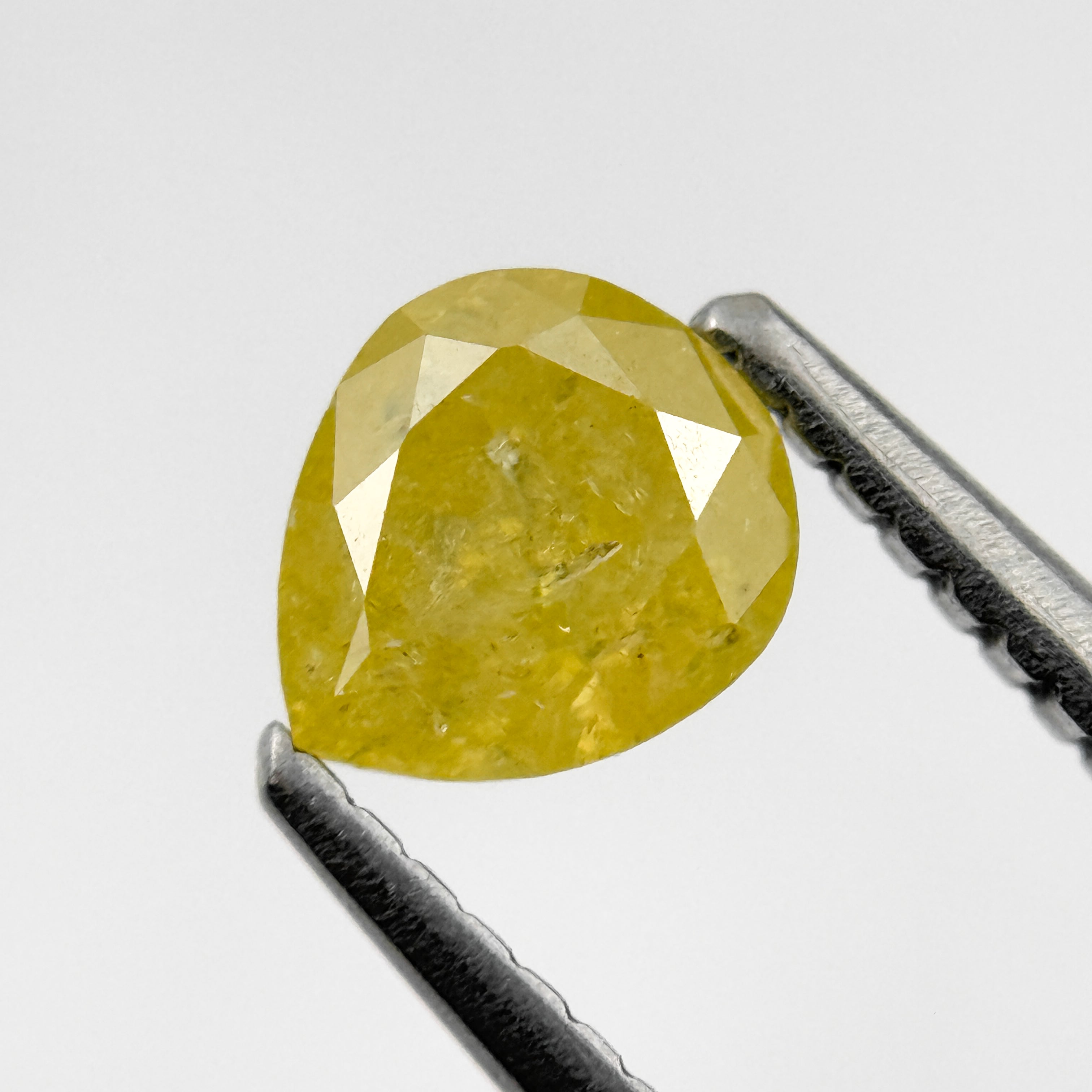 0.83 Ct Pear Rose Cut Yellow Natural Salt and Pepper Diamond