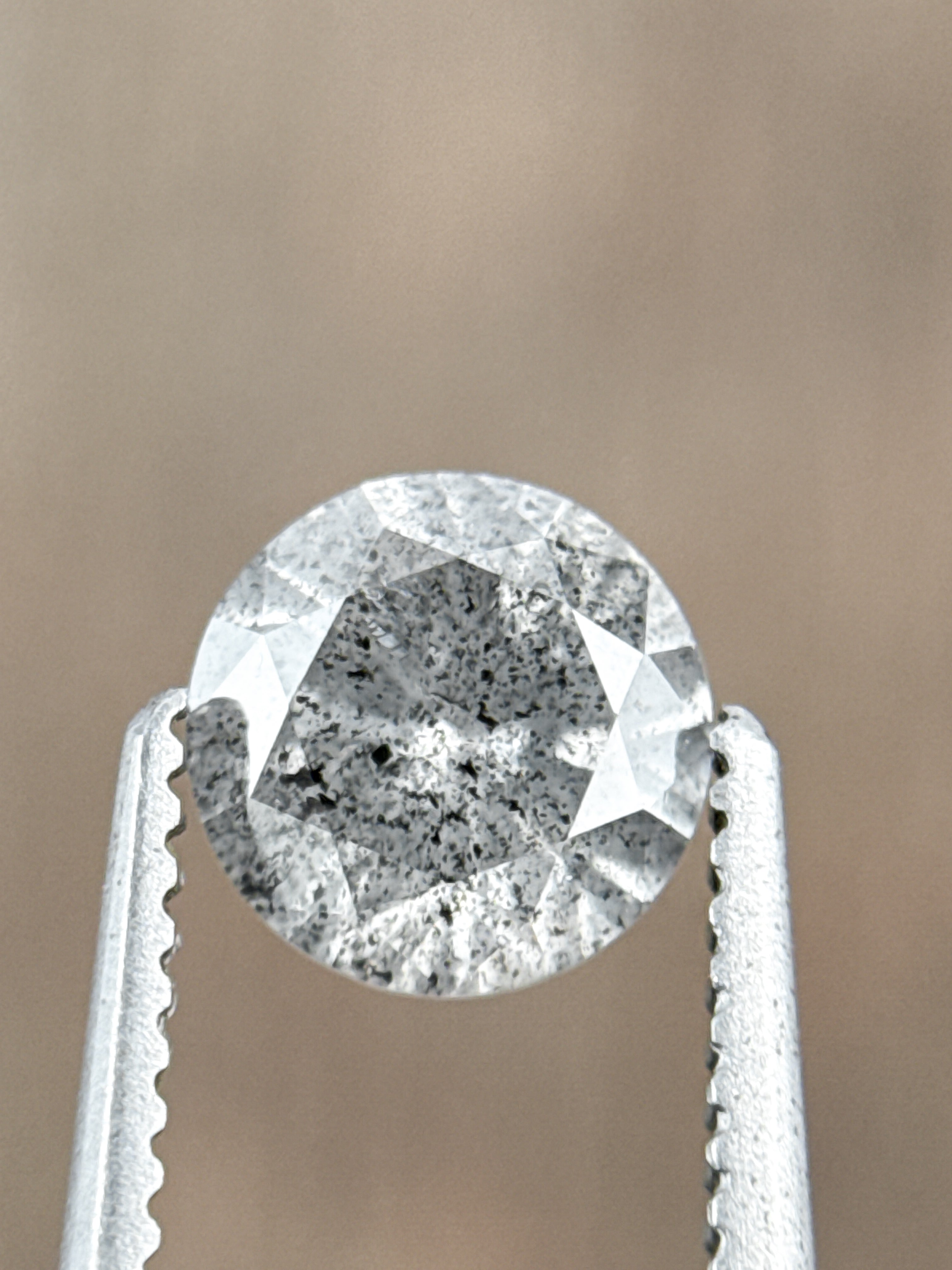 0.75 Ct Round Brilliant Cut Grey Natural Minimalist Diamond