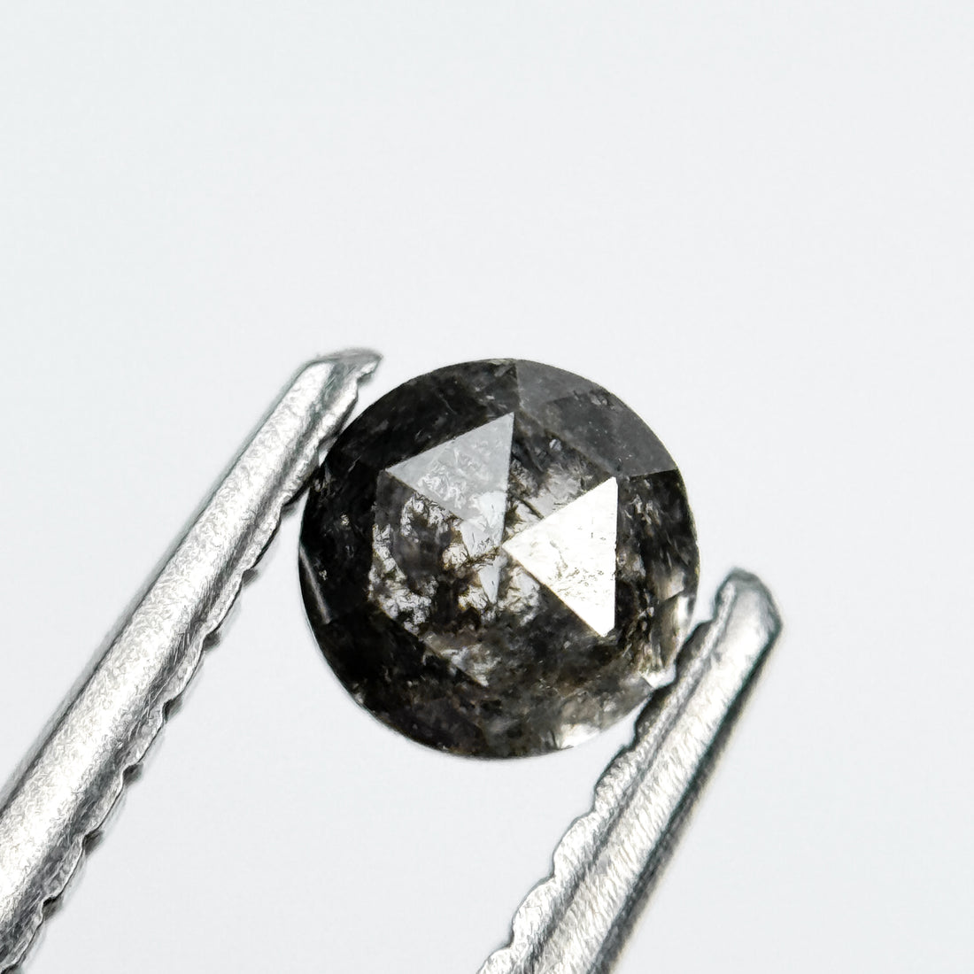 0.32 Ct Round Rose Cut Grey Natural Salt and Pepper Diamond