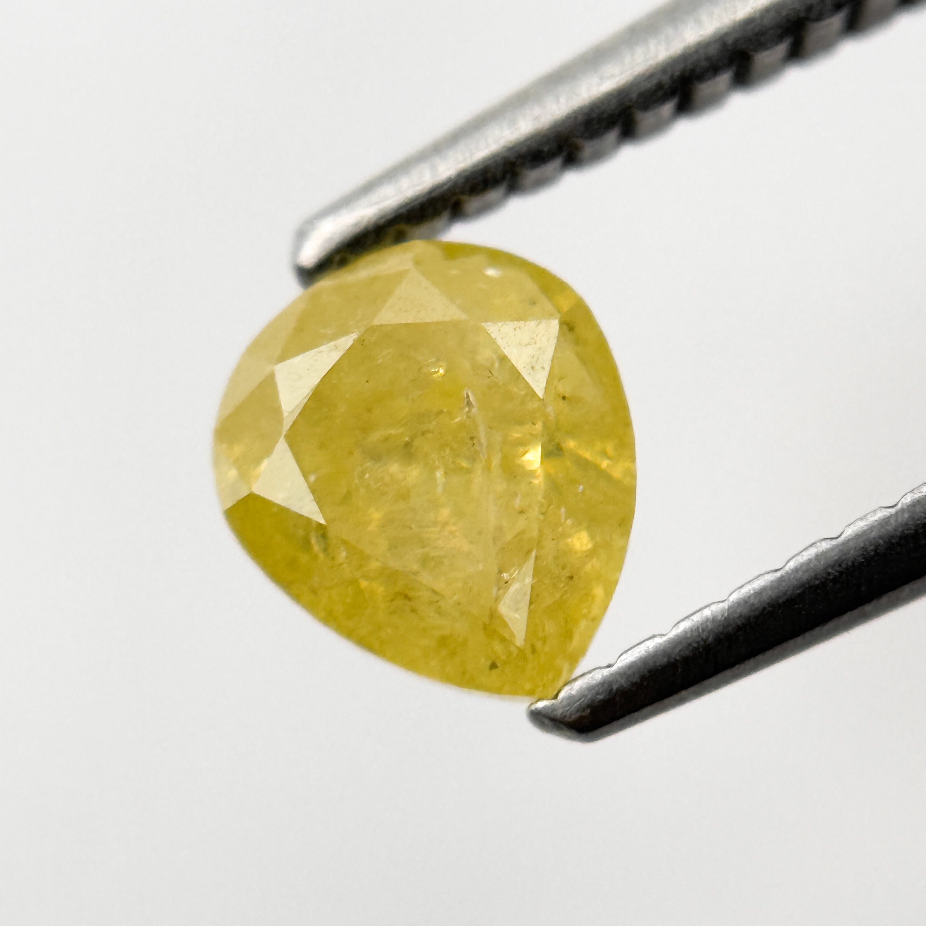 0.83 Ct Pear Rose Cut Yellow Natural Salt and Pepper Diamond