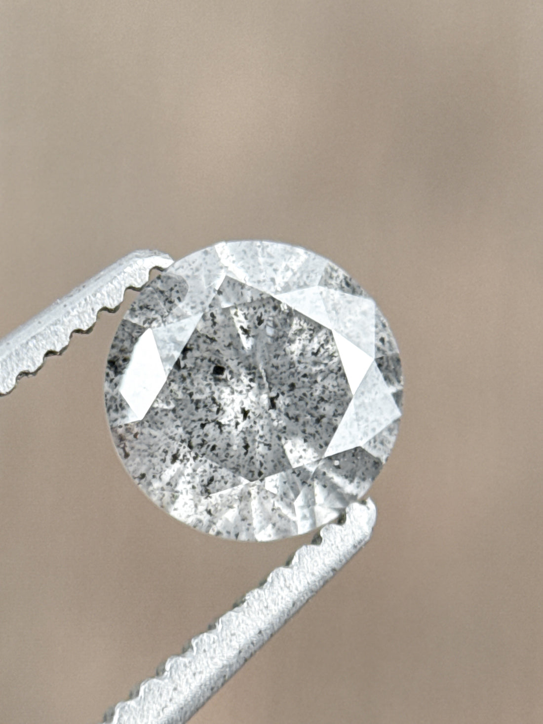 0.75 Ct Round Brilliant Cut Grey Natural Minimalist Diamond