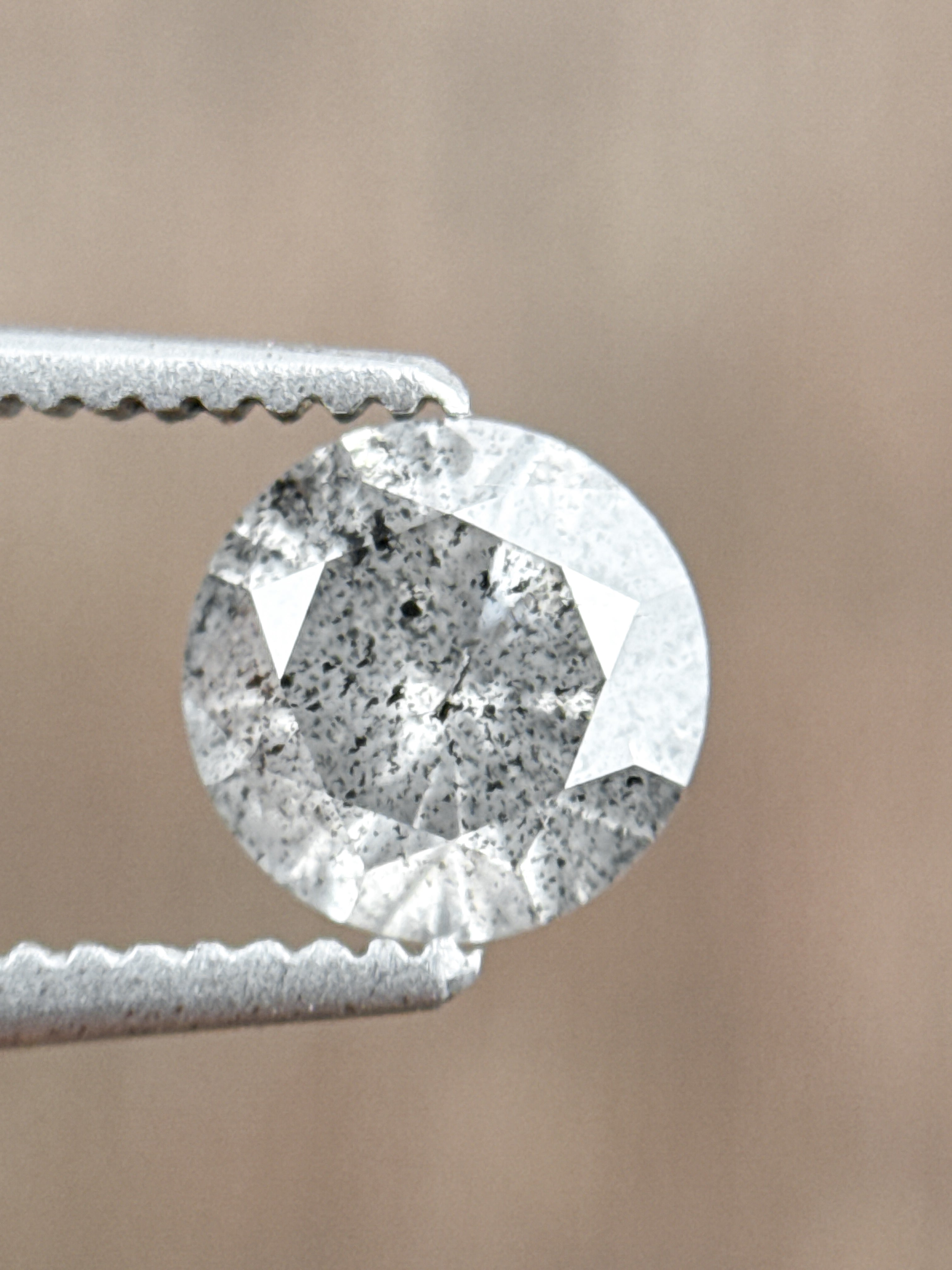 0.75 Ct Round Brilliant Cut Grey Natural Minimalist Diamond